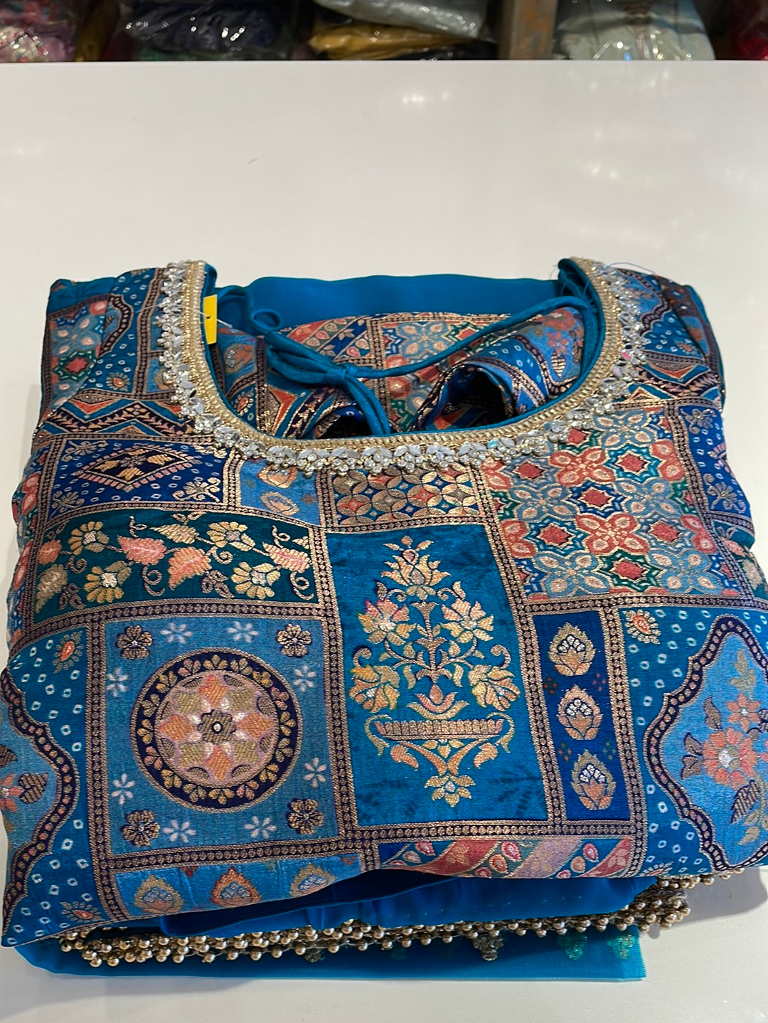 Multi Colour Brocade Gharara Suit