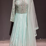 Sharp Anarkali Suit with Front and Back Embroidery