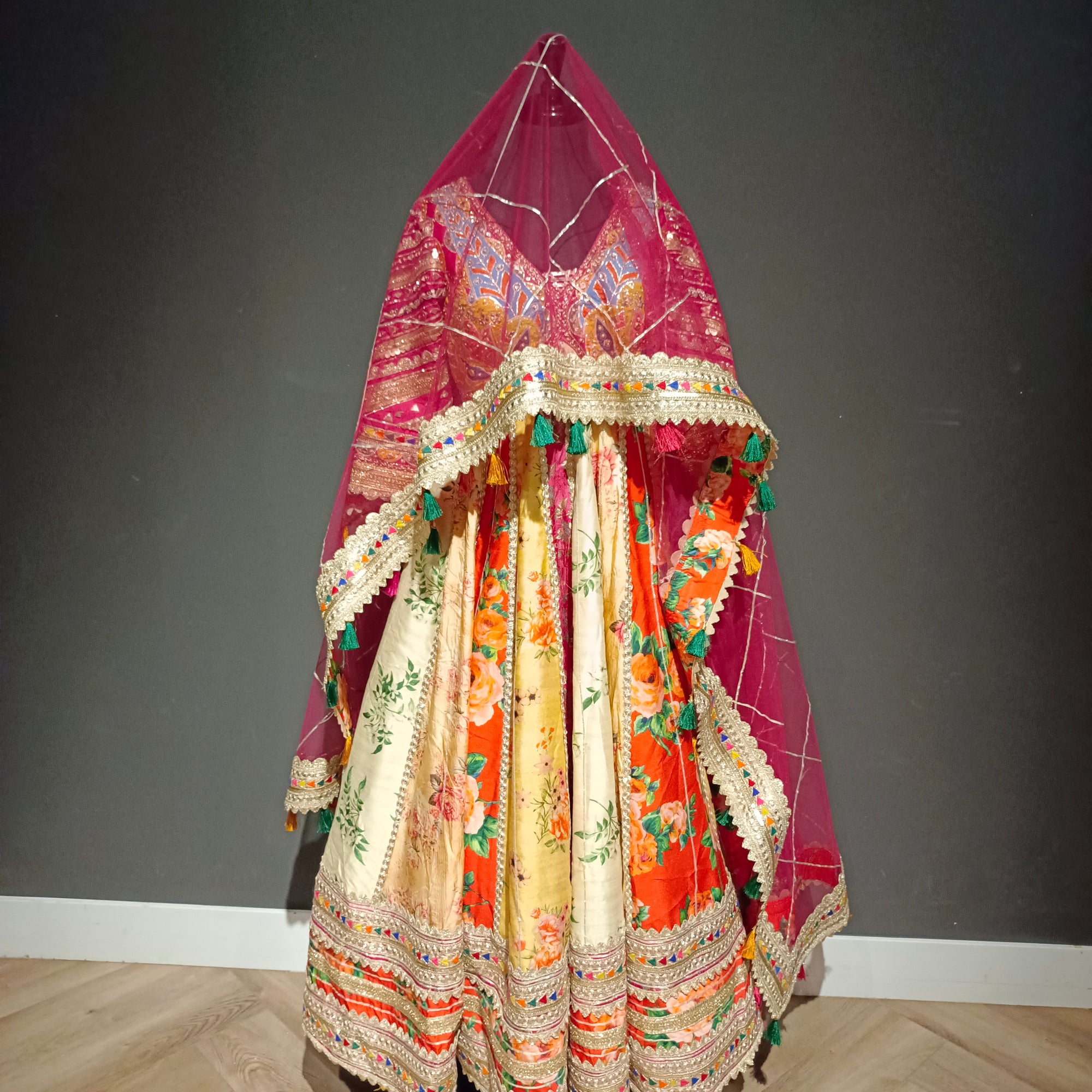 Multicoloured Floral Anarkali Suit