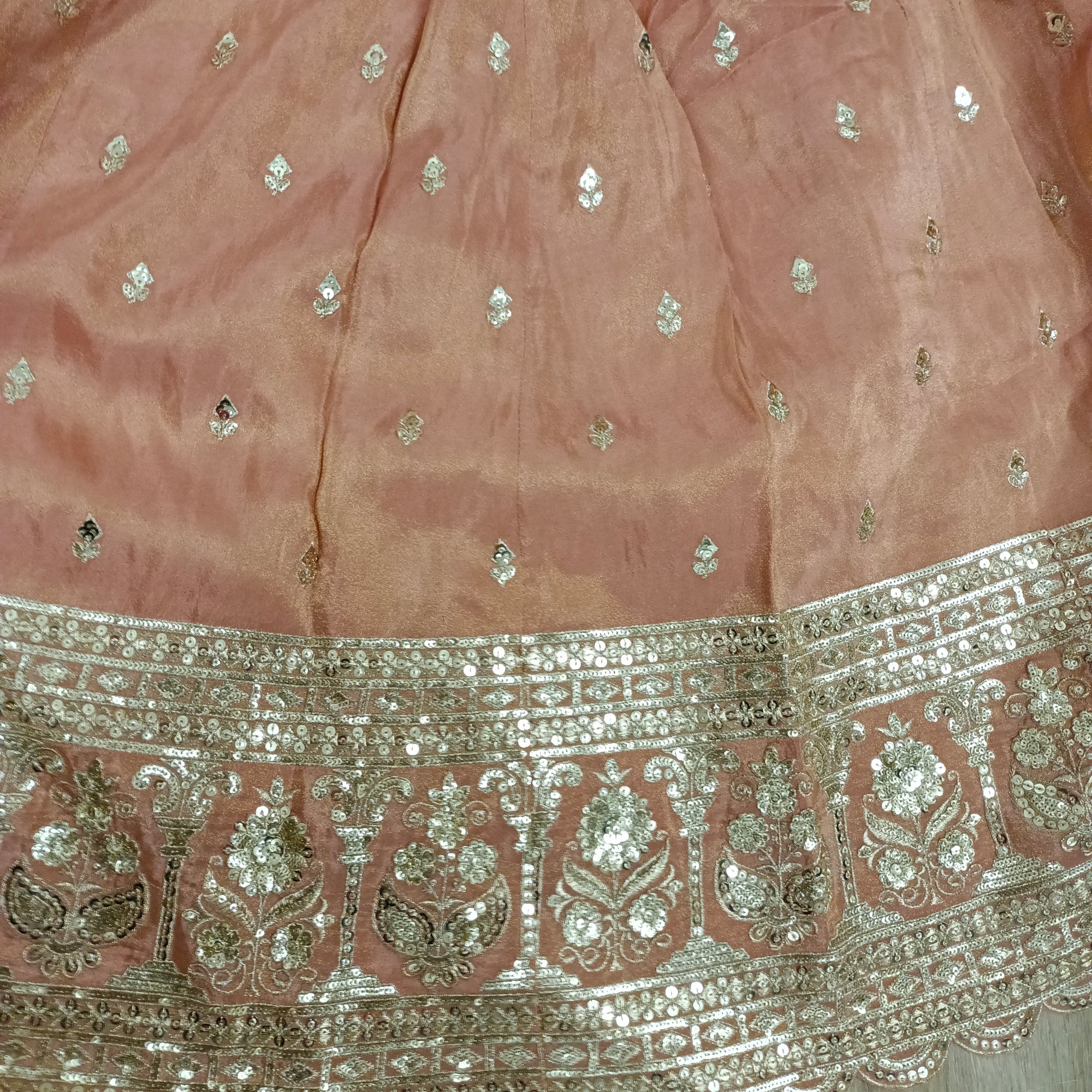 Banarsi embroidered skirt suit with printed dupatta