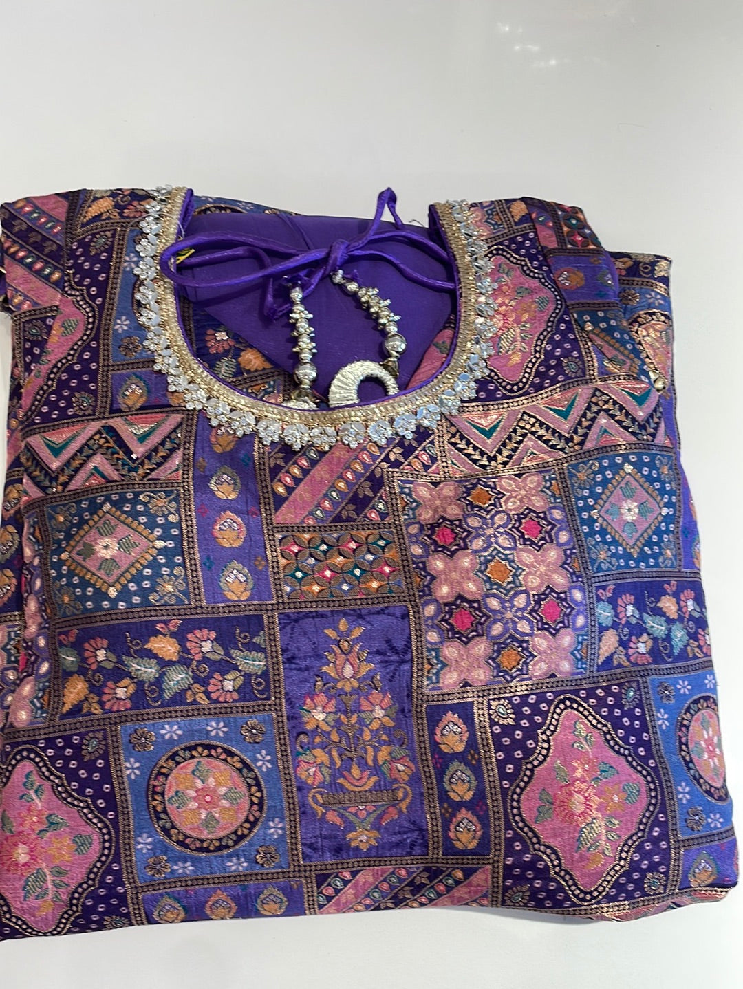 Multi Colour Brocade Gharara Suit