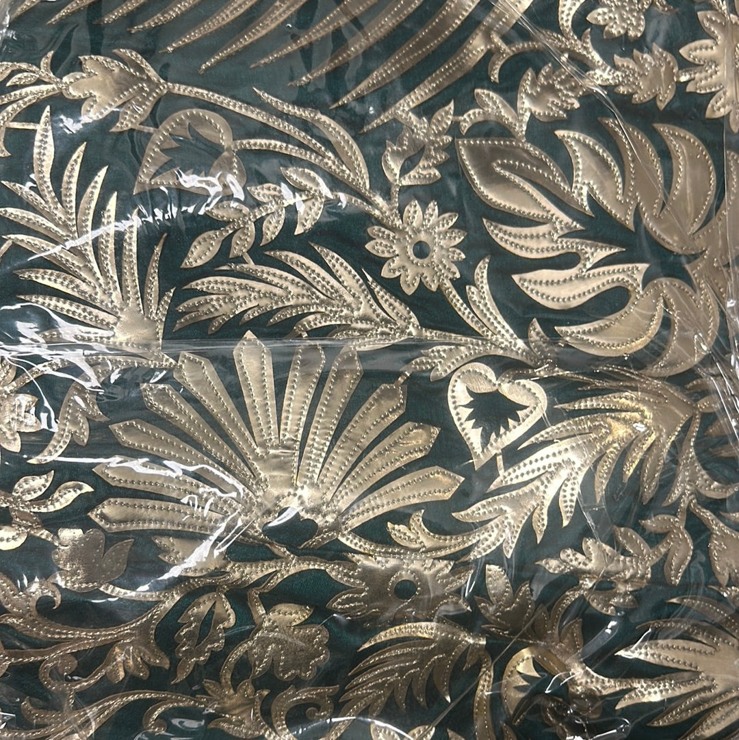 Lehenga in Pure Silk & Leather Appliqué Detail