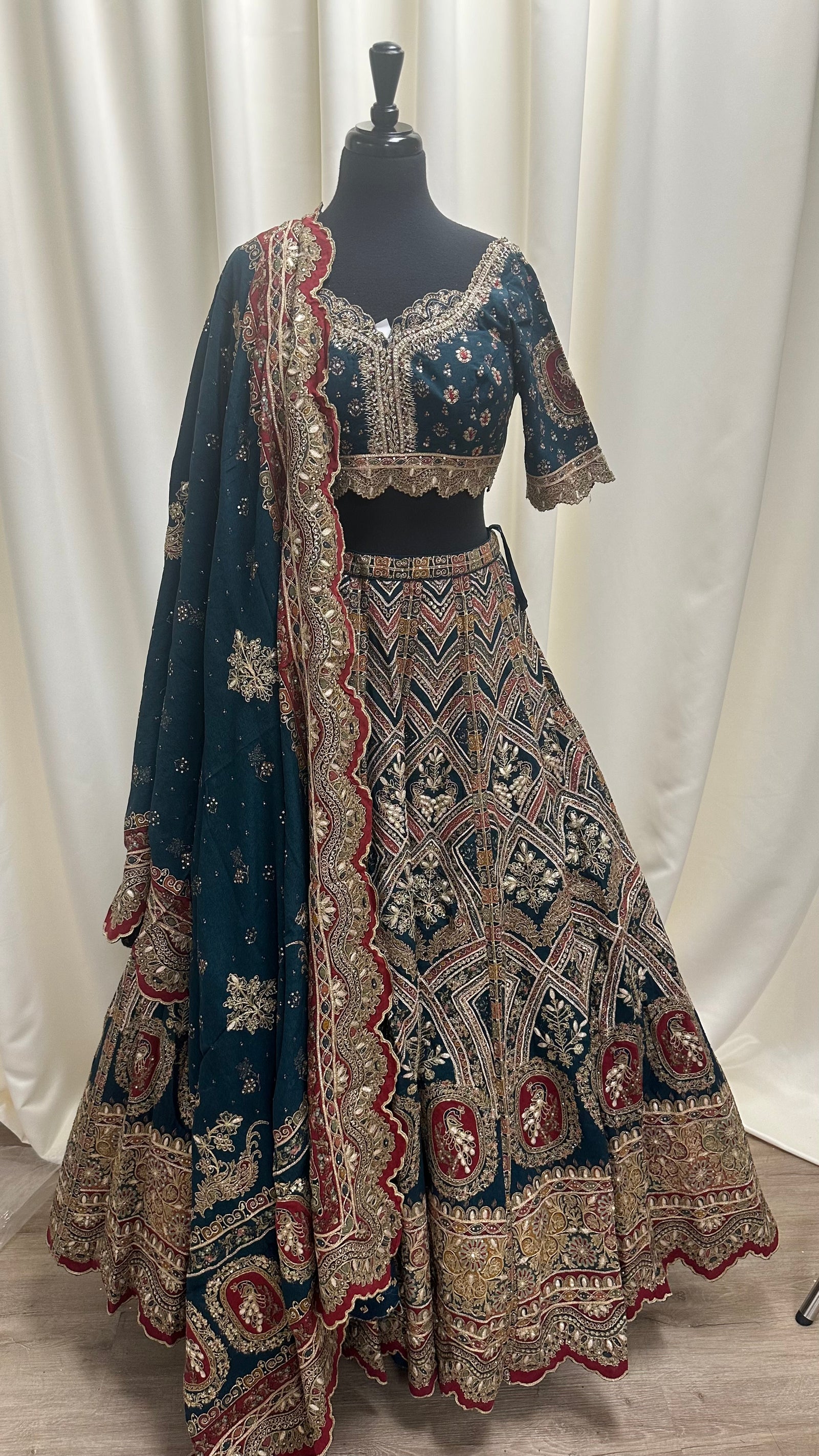 Gorgeous Lehenga with Traditional Gotta Patti Embroidery and Print