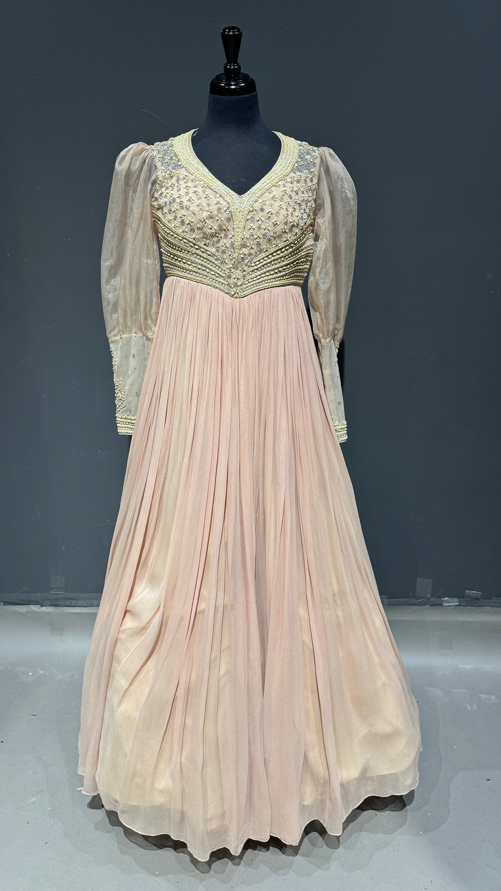 Modern Anarkali Gown with Balloon Sleeves