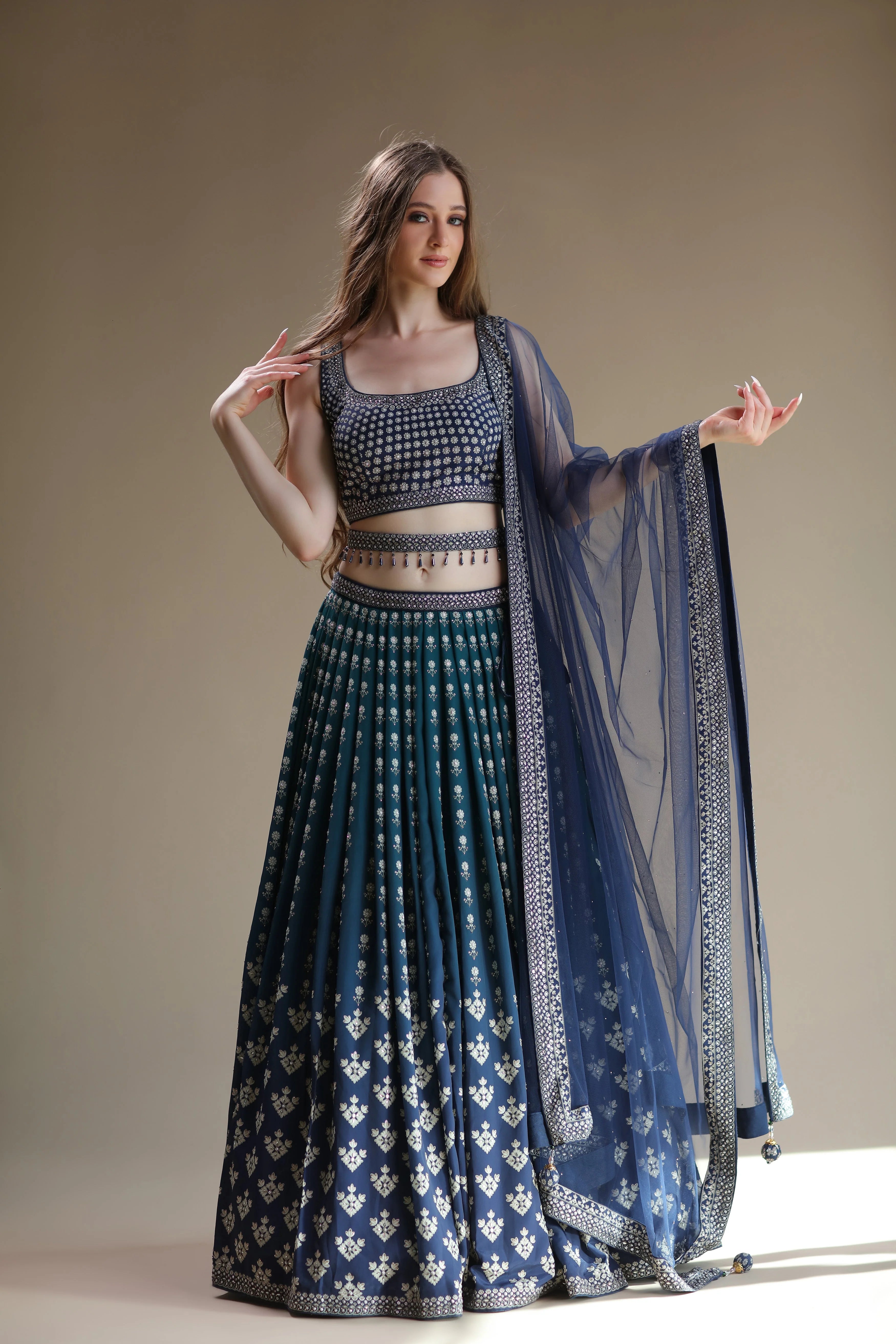 Navy lengha shop