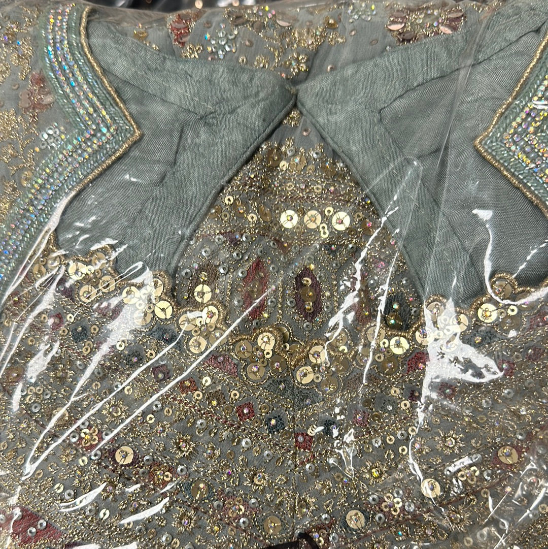 Stunning Embroidered Anarkali Ensemble with Sharara