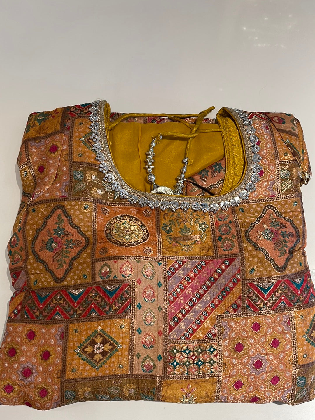 Multi Colour Brocade Gharara Suit