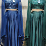 Stunning Sequence Crop top Sharara Set with Cape