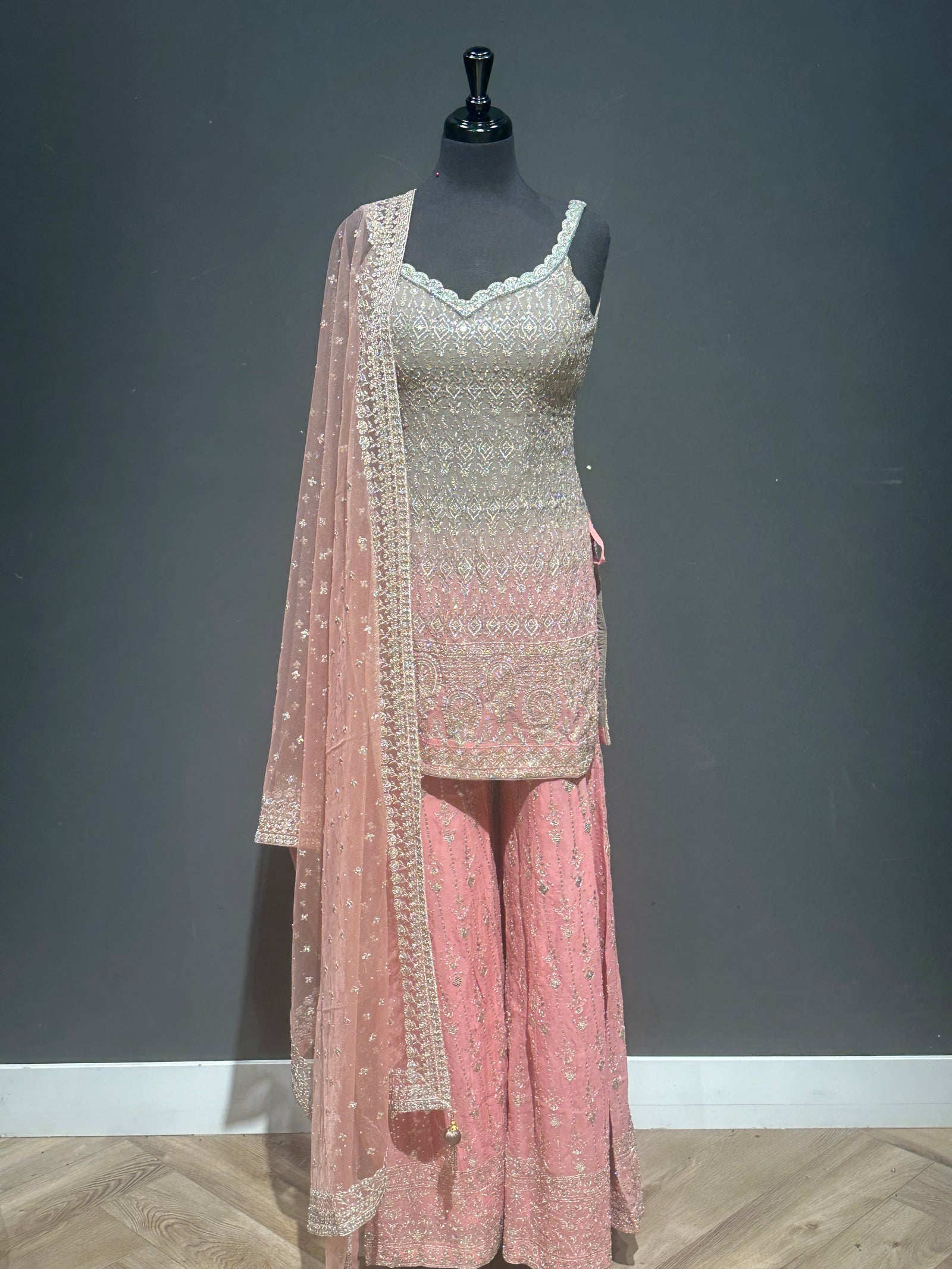 Beautifully Embroidered Sharara Suit