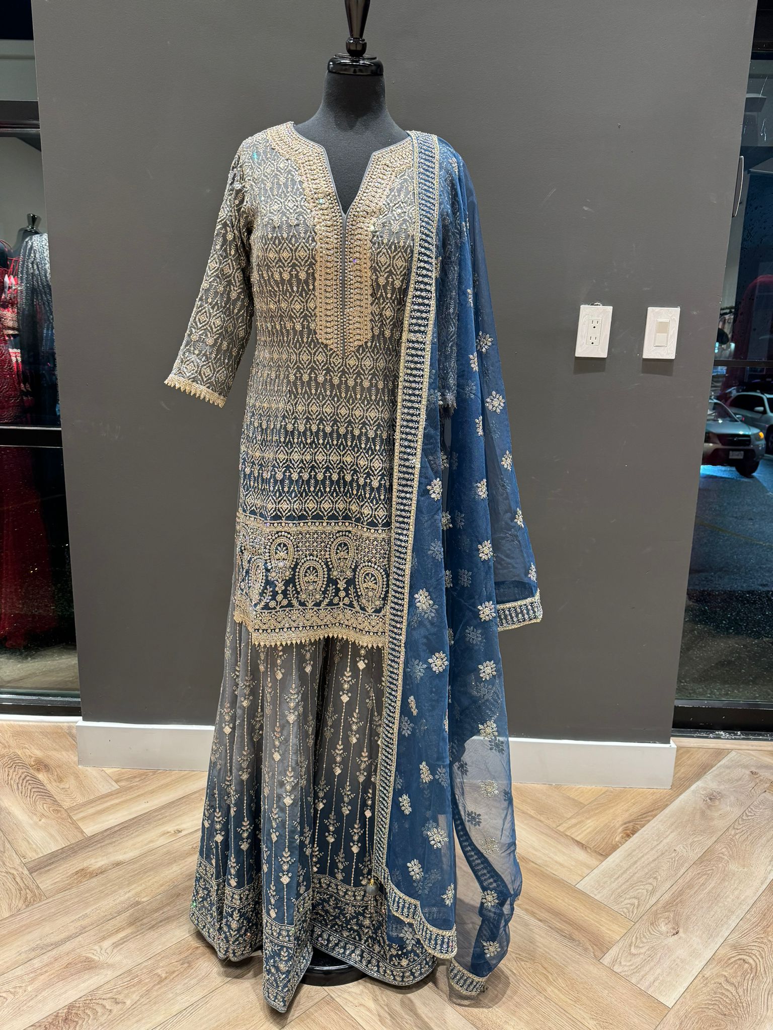 Two-Tone Sharara Suit