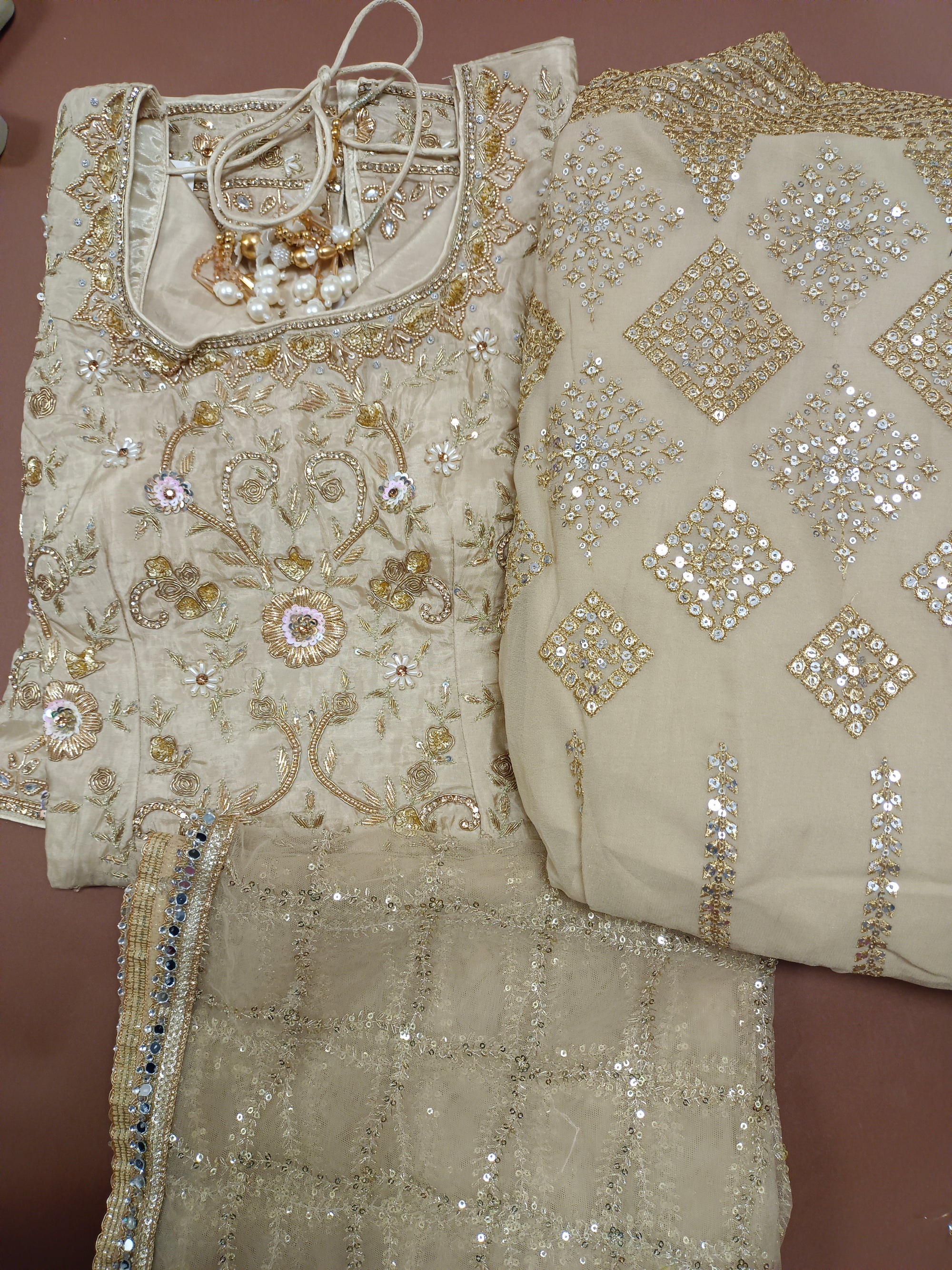 Gharara Suit With Hand Work