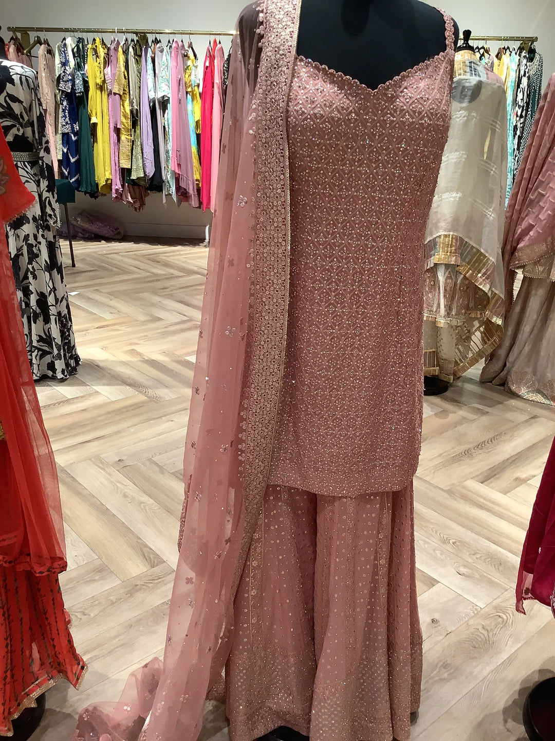 Dusty pink sharara discount