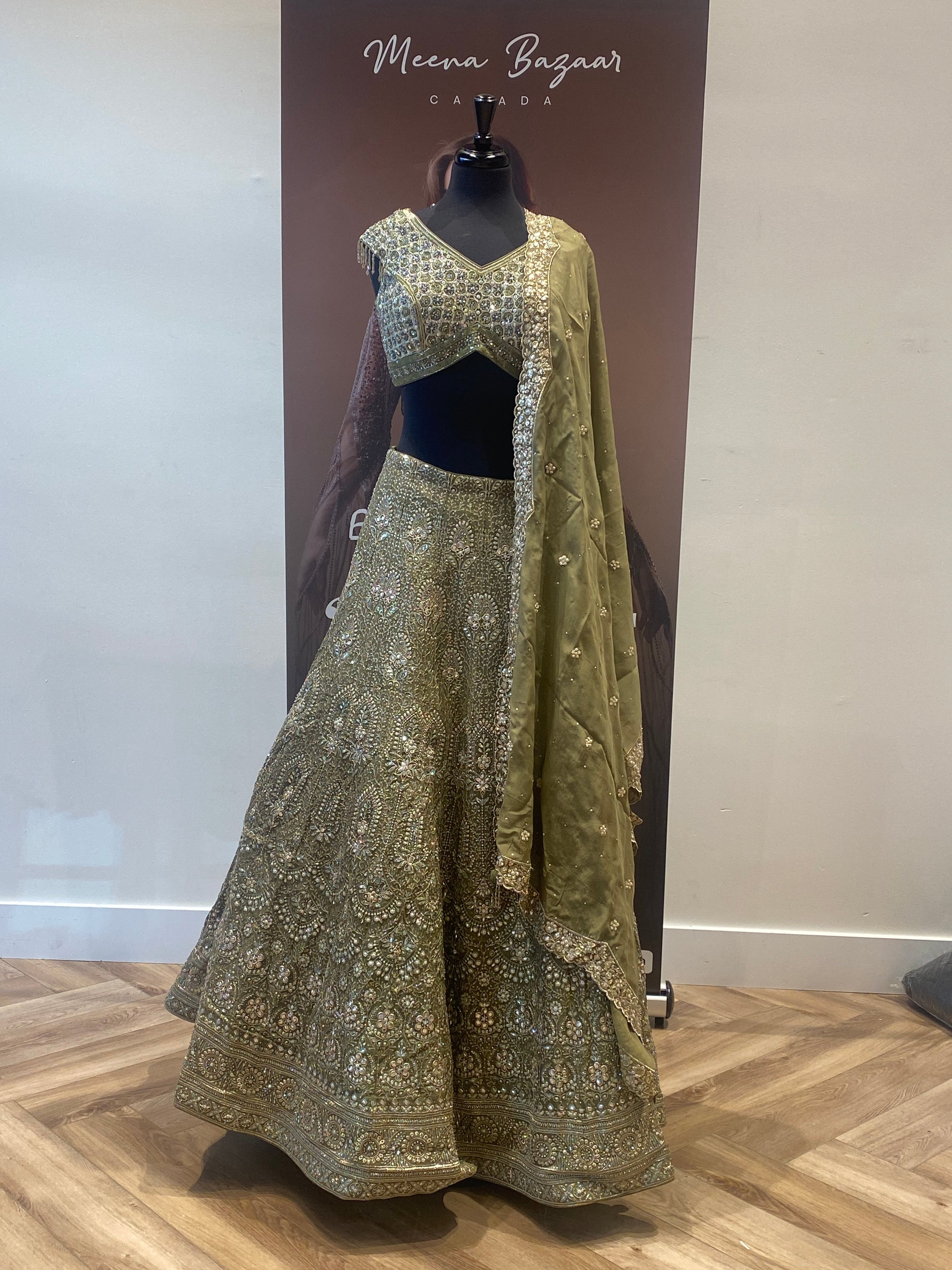 Lehenga with Sequin and Gold Work