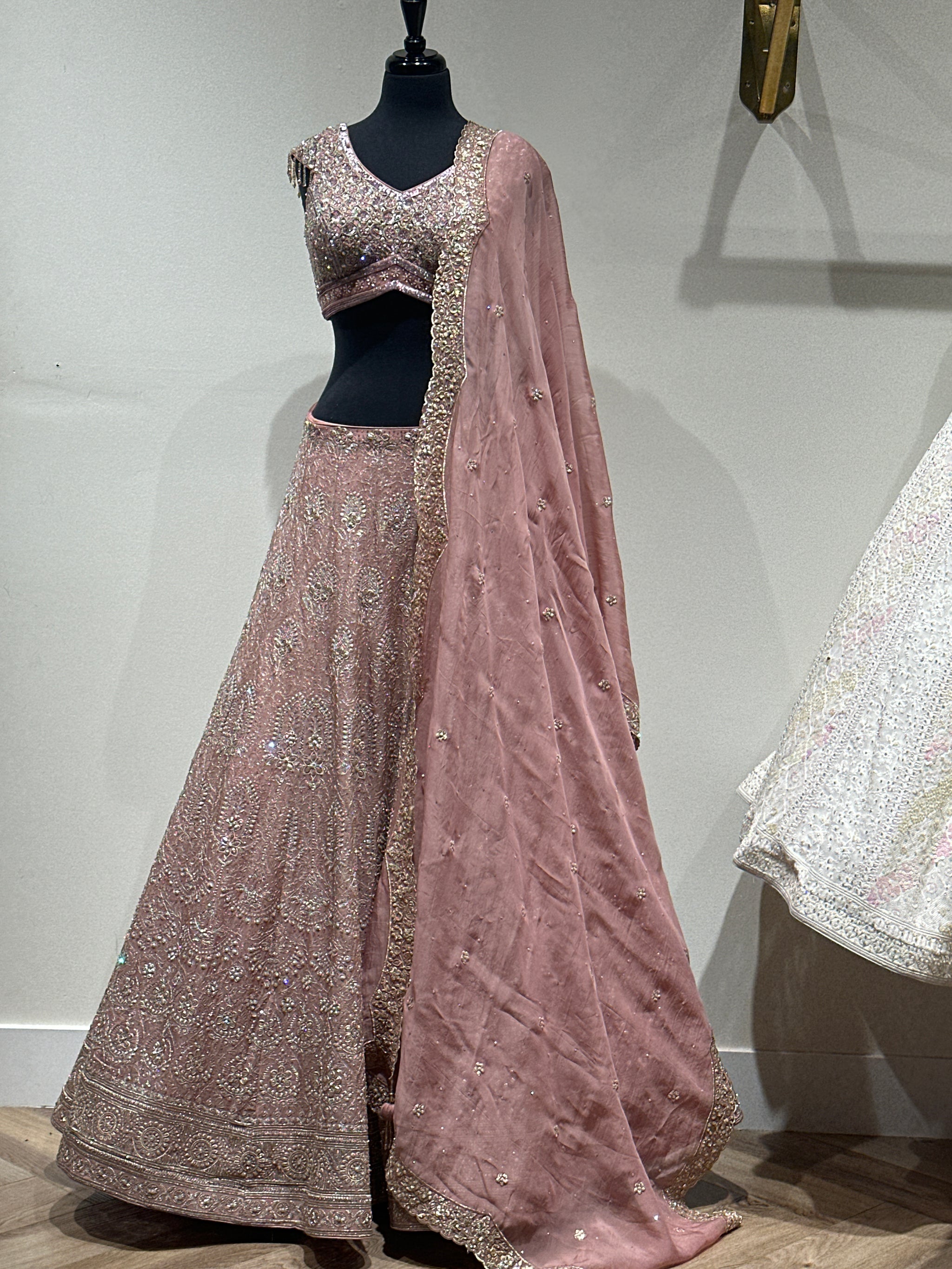 Lehenga with Sequin and Gold Work