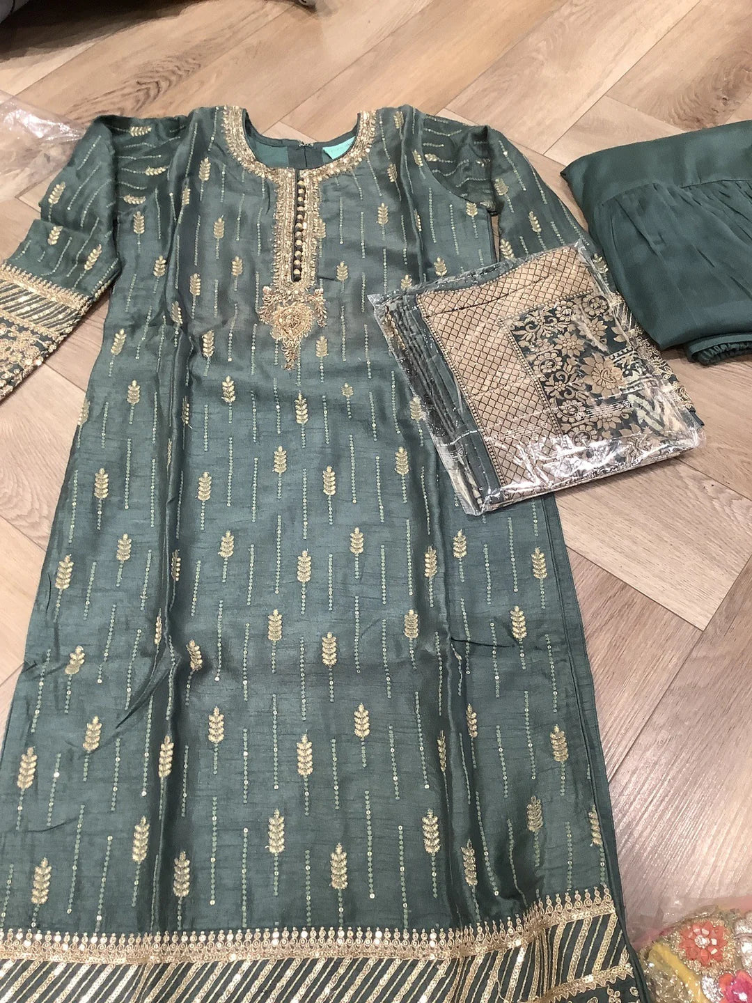 Olive Gharara Suit for Women.