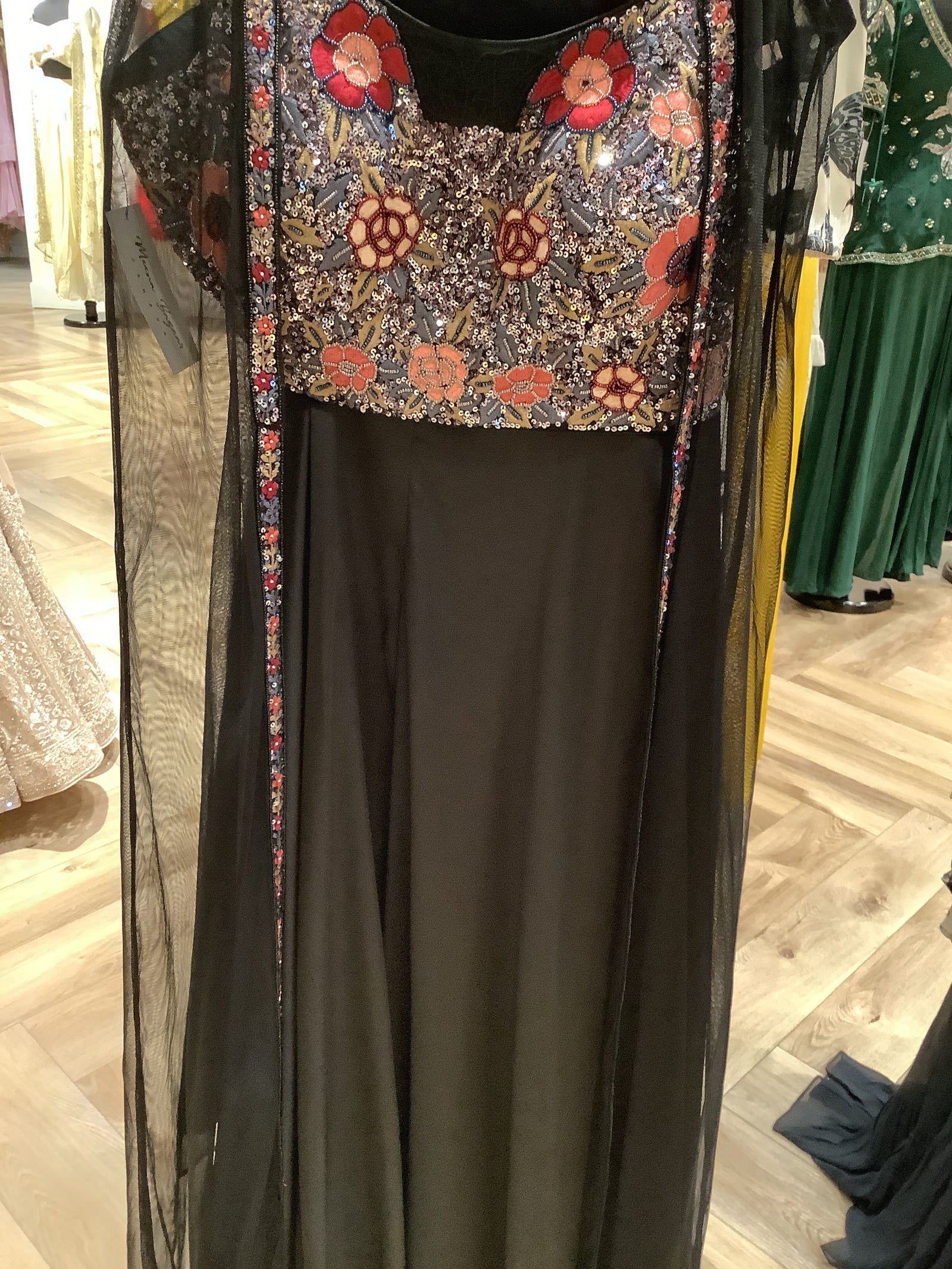 Plain Sharara Featuring Crop Top with Cape