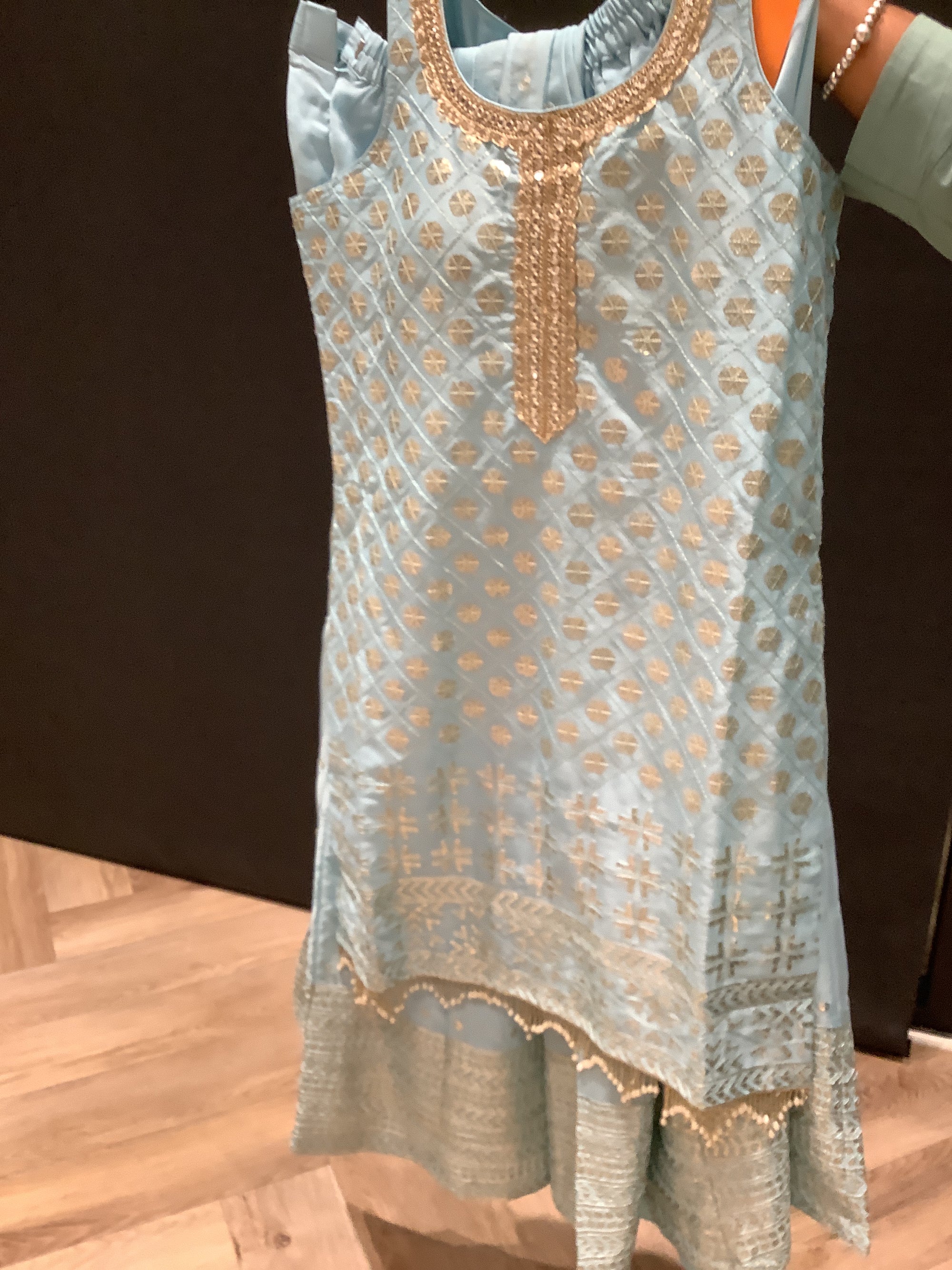 Sleeveless Embellished Gharara Suit Set