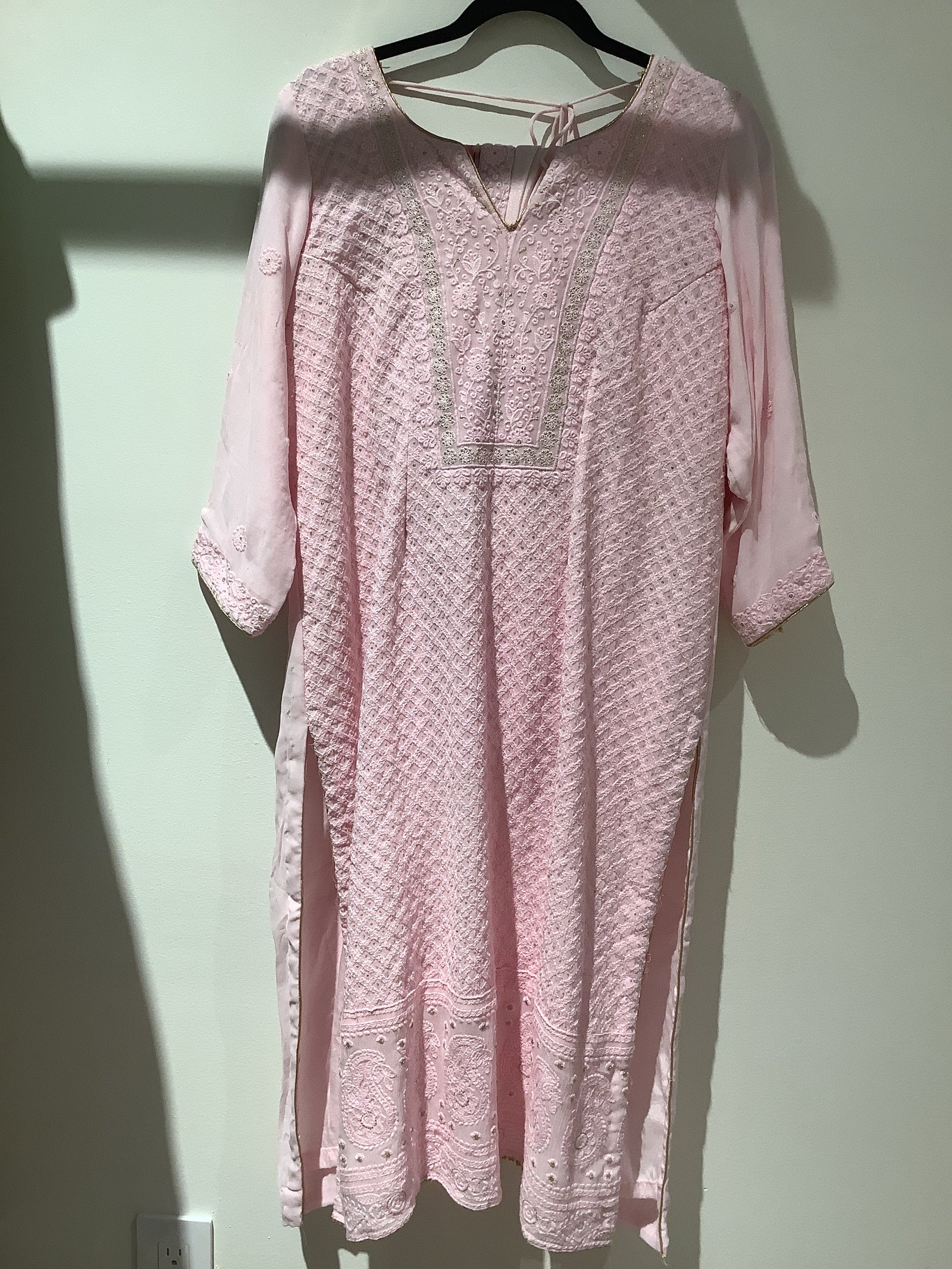 Striking Pajami Suit with Embroidery