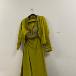 Lime Green Indo western with Shrug Jacket