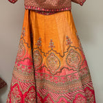 Gradient Orangish Peach  Lehenga with Heavy Embroidery