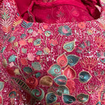 Floral Sequin Thread Embroidery Blouse with Plain Sharara