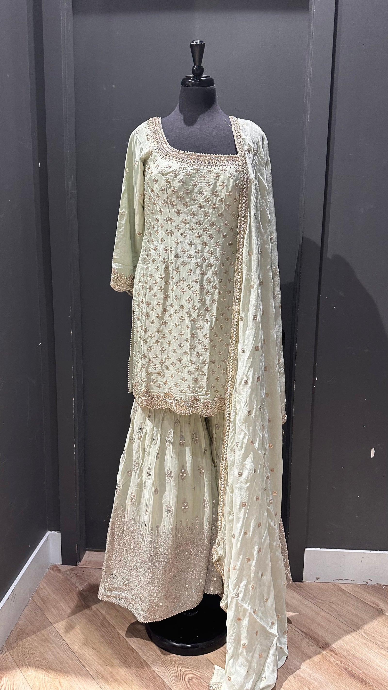 Mirror Work Gharara Suit