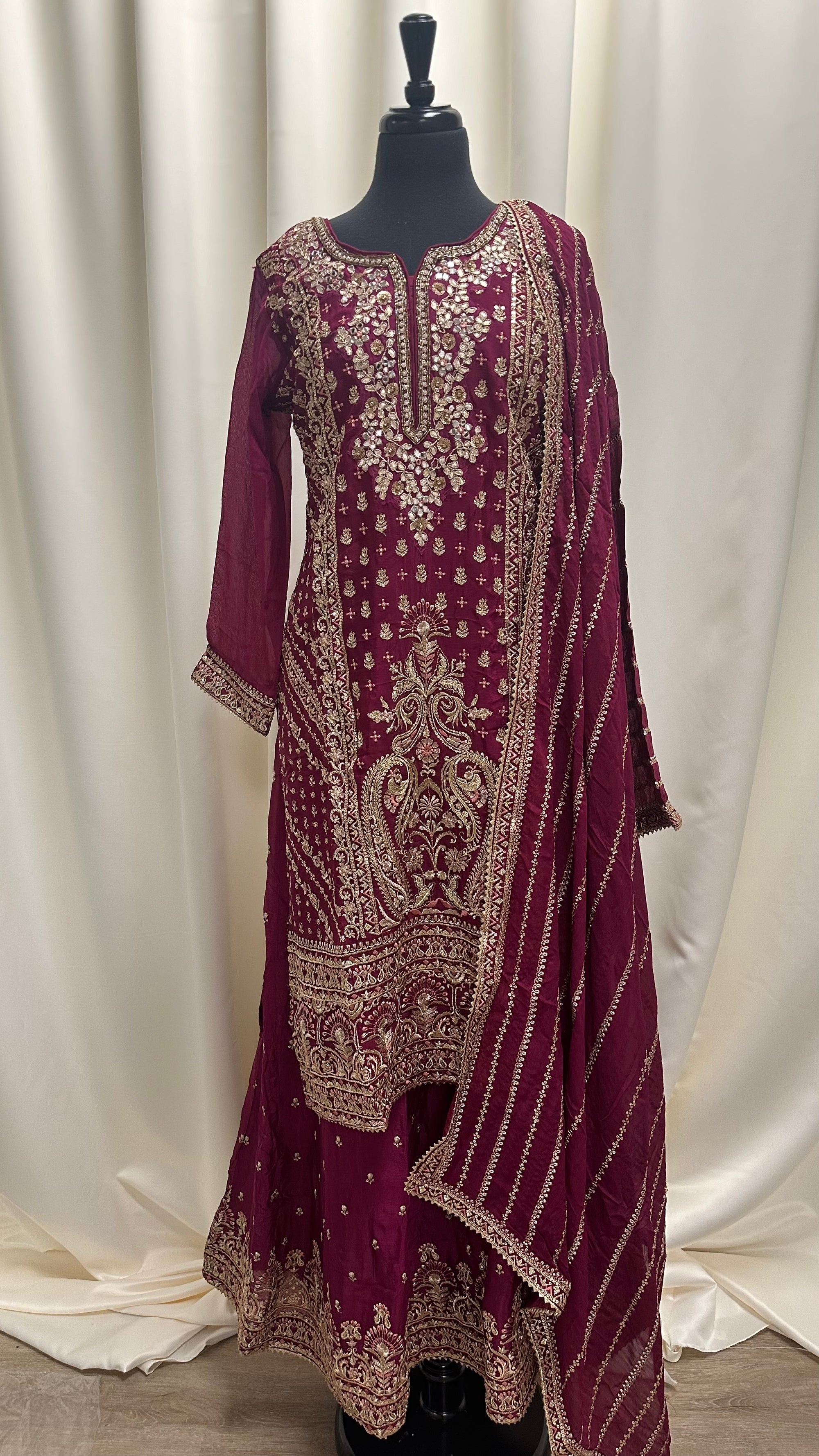 Heavy Emb Shirt with Beautiful Gharara Suit