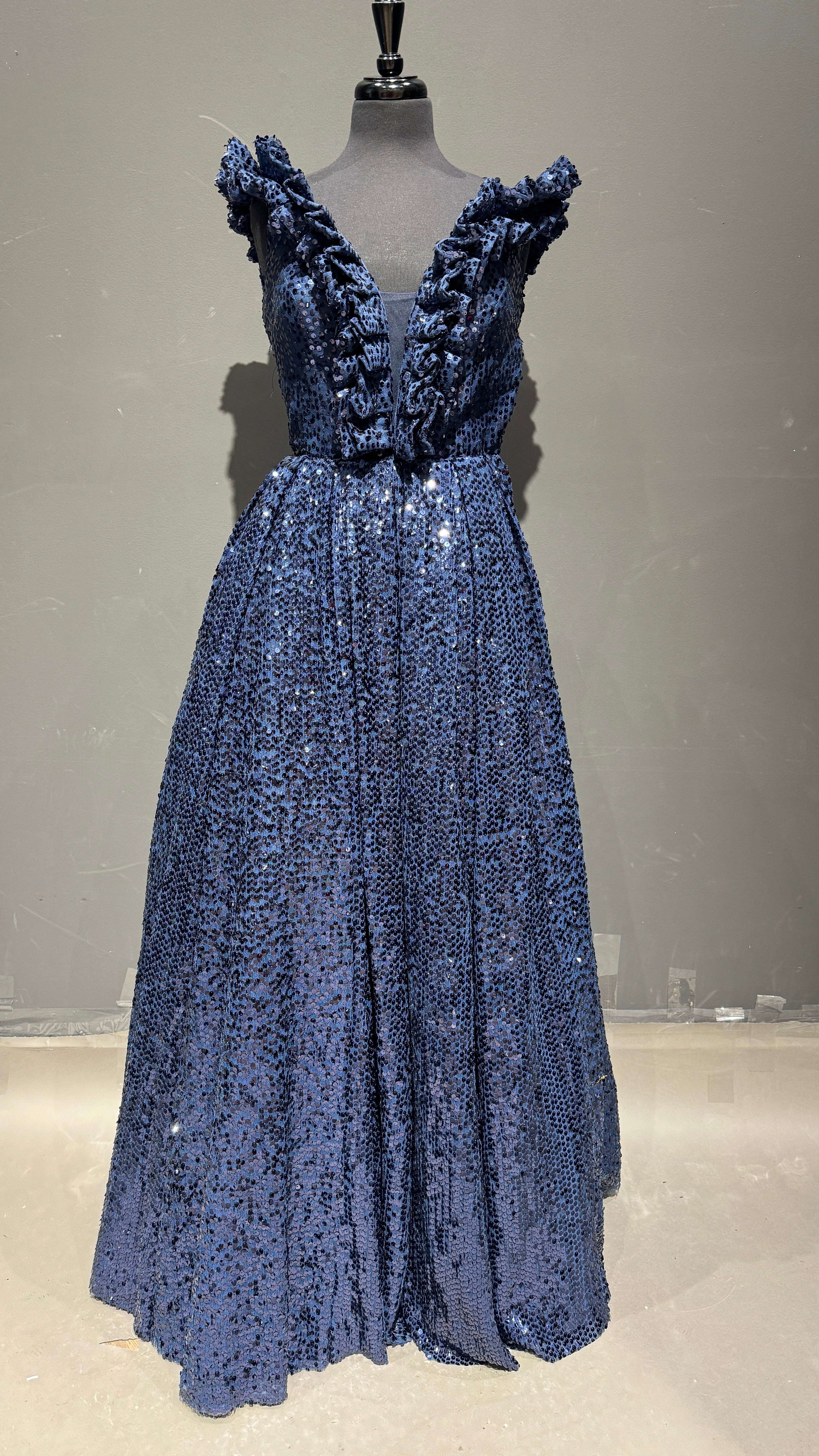 Modern Blue Sequin Gown: Contemporary Elegance
