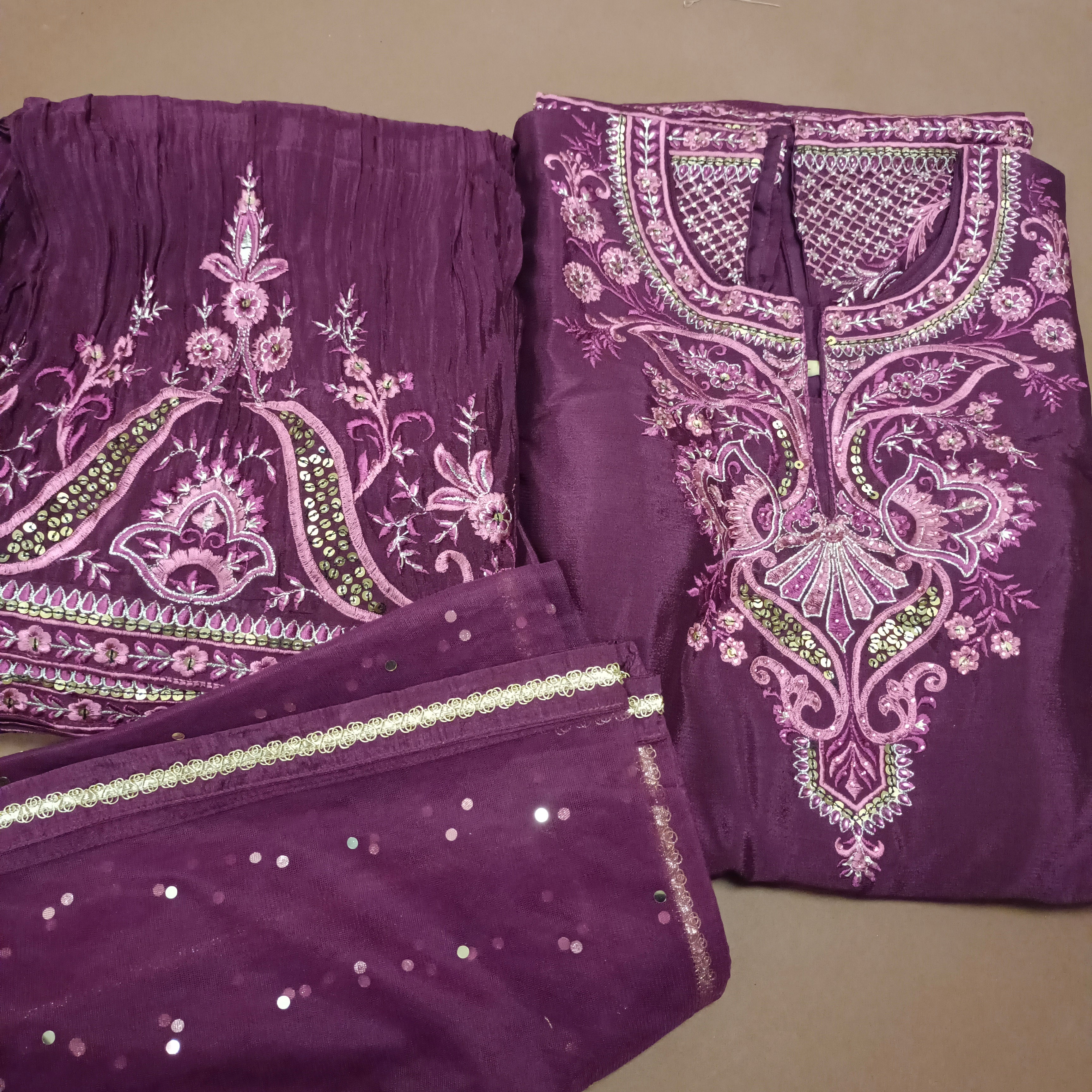 Stunning Thread Embroidered Sharara Suit