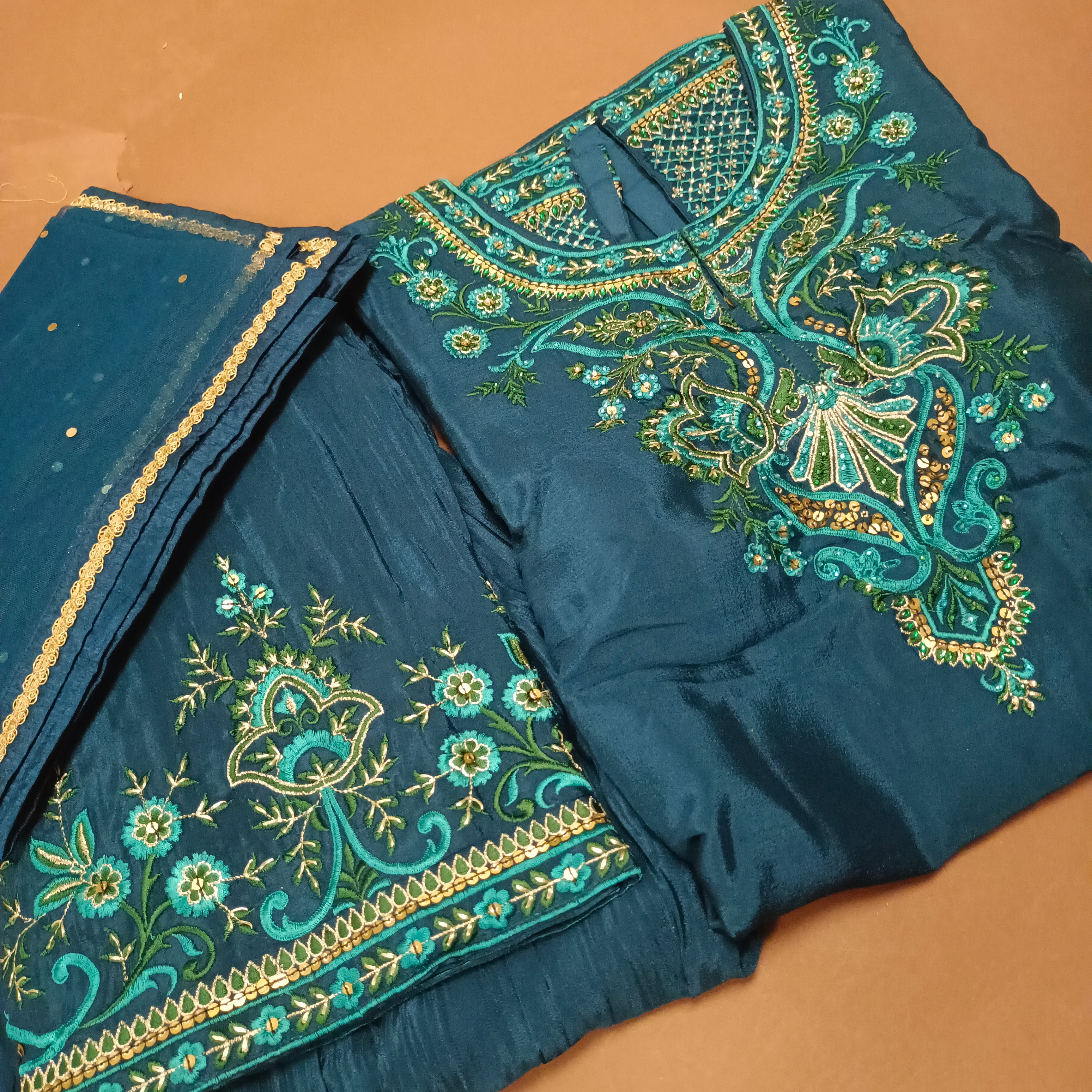 Stunning Thread Embroidered Sharara Suit
