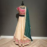 3D Colored Thrilled Embroidered Lehenga