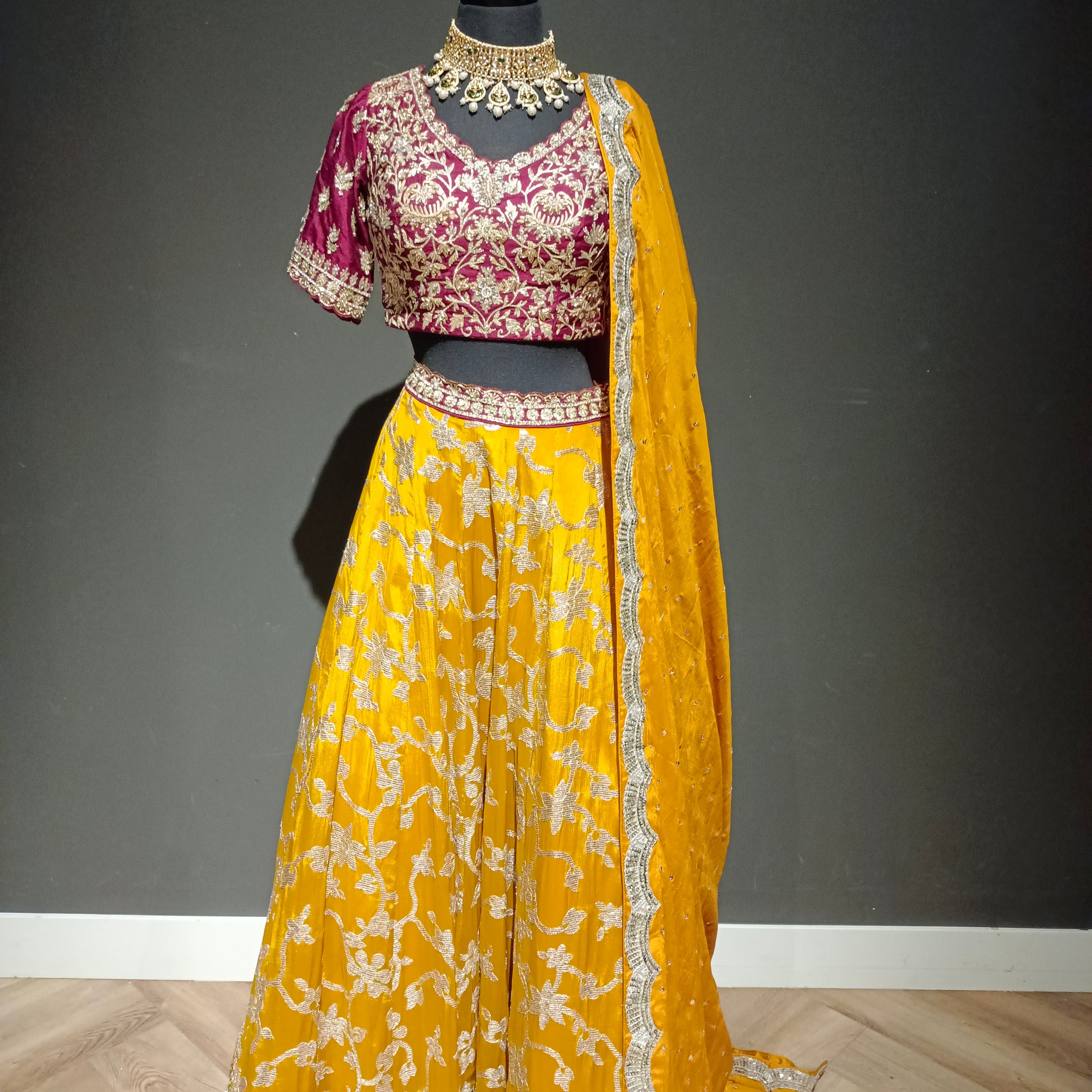 Dazzling Tri-Color Sequin Splendor Lehenga