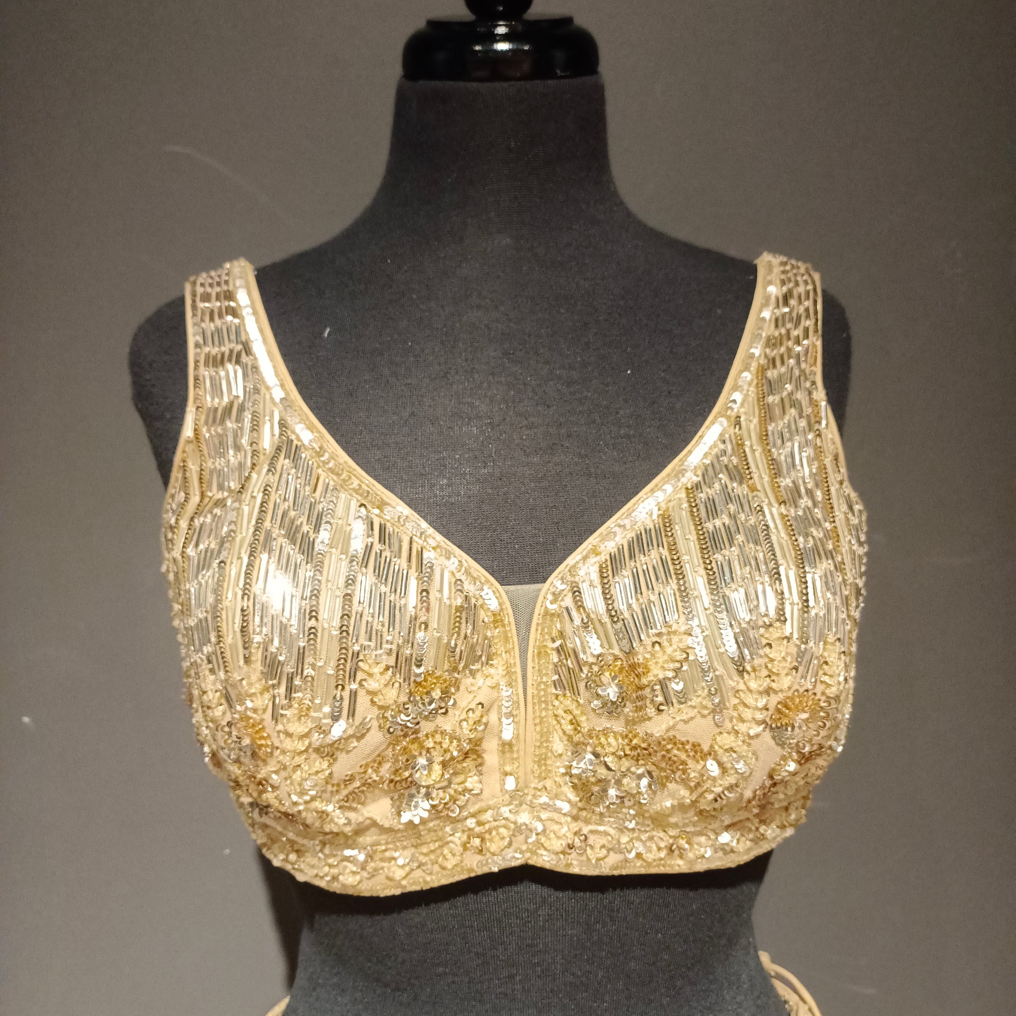 Dazzling Gold Sequin Embellished Lehenga