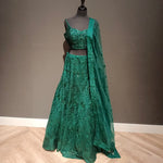 Greenish Sequined Lehenga Glamour