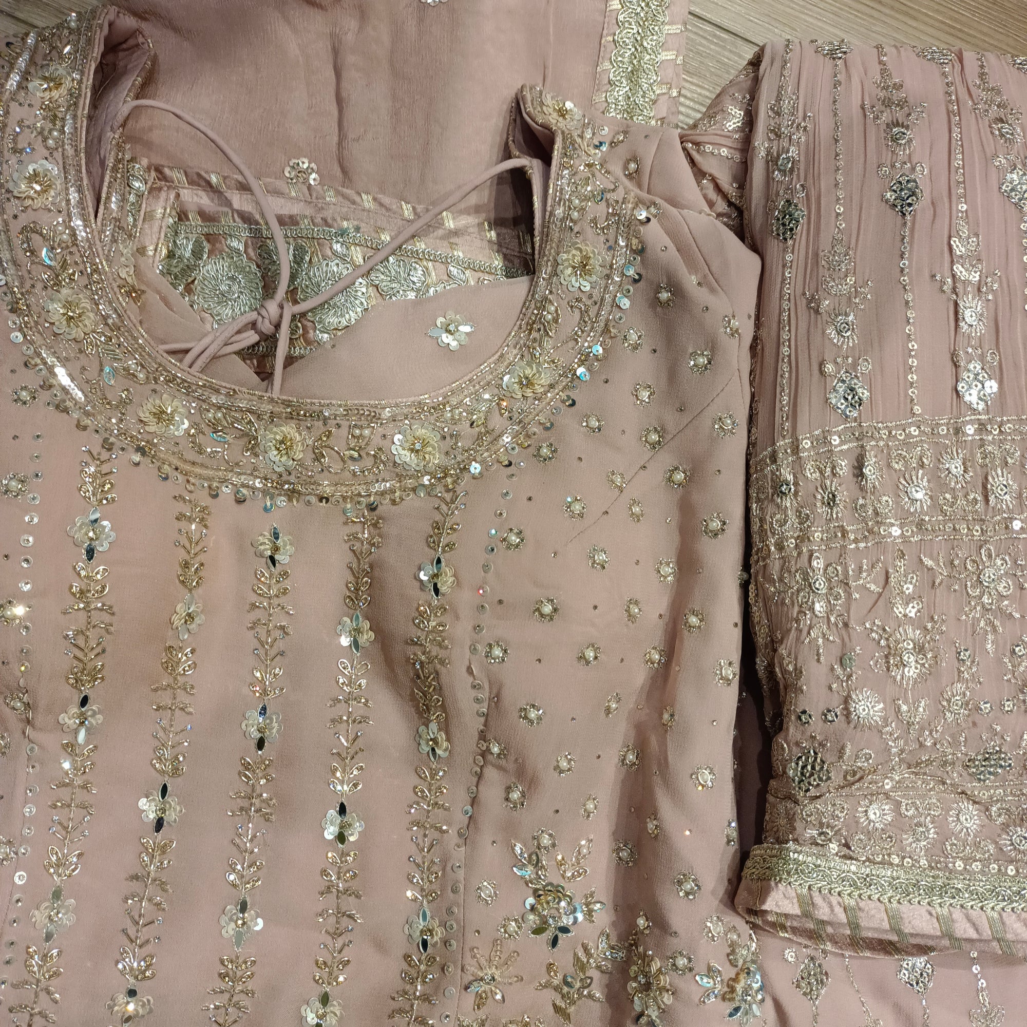 Embroidered gharara suit