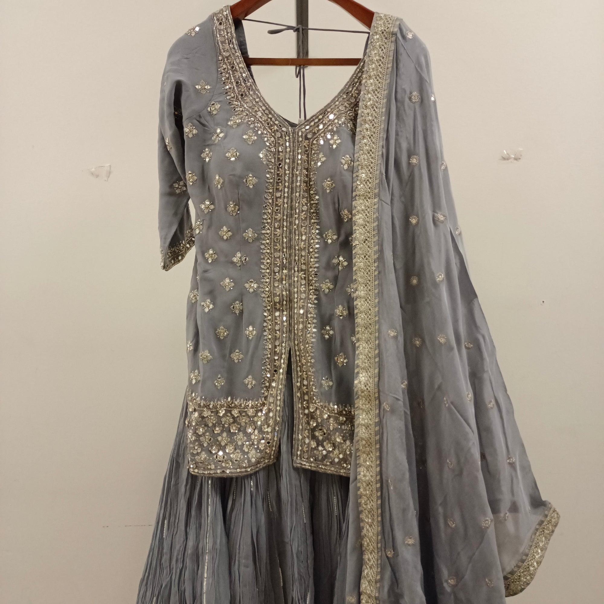 Mirror work gharara suit