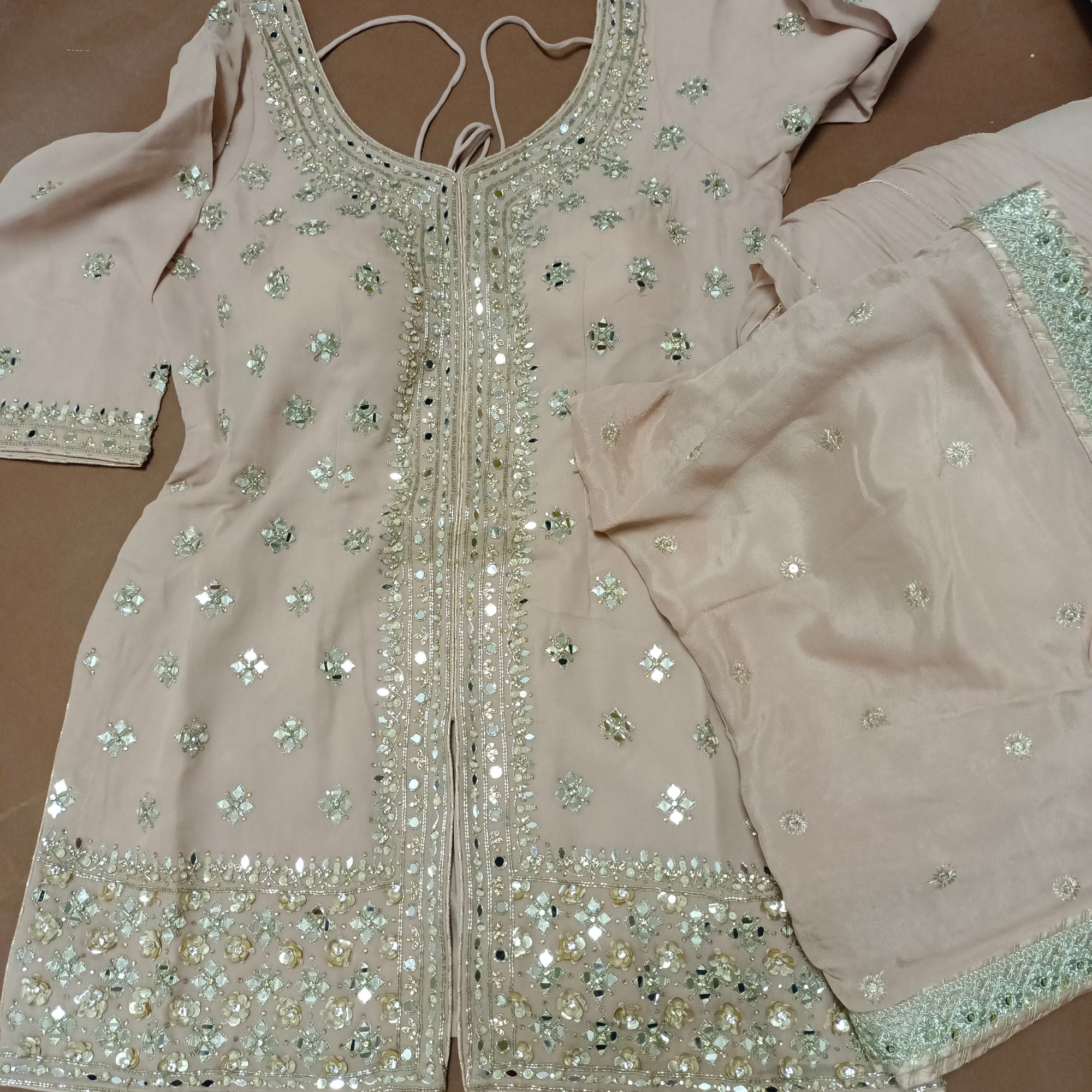 Mirror work gharara suit