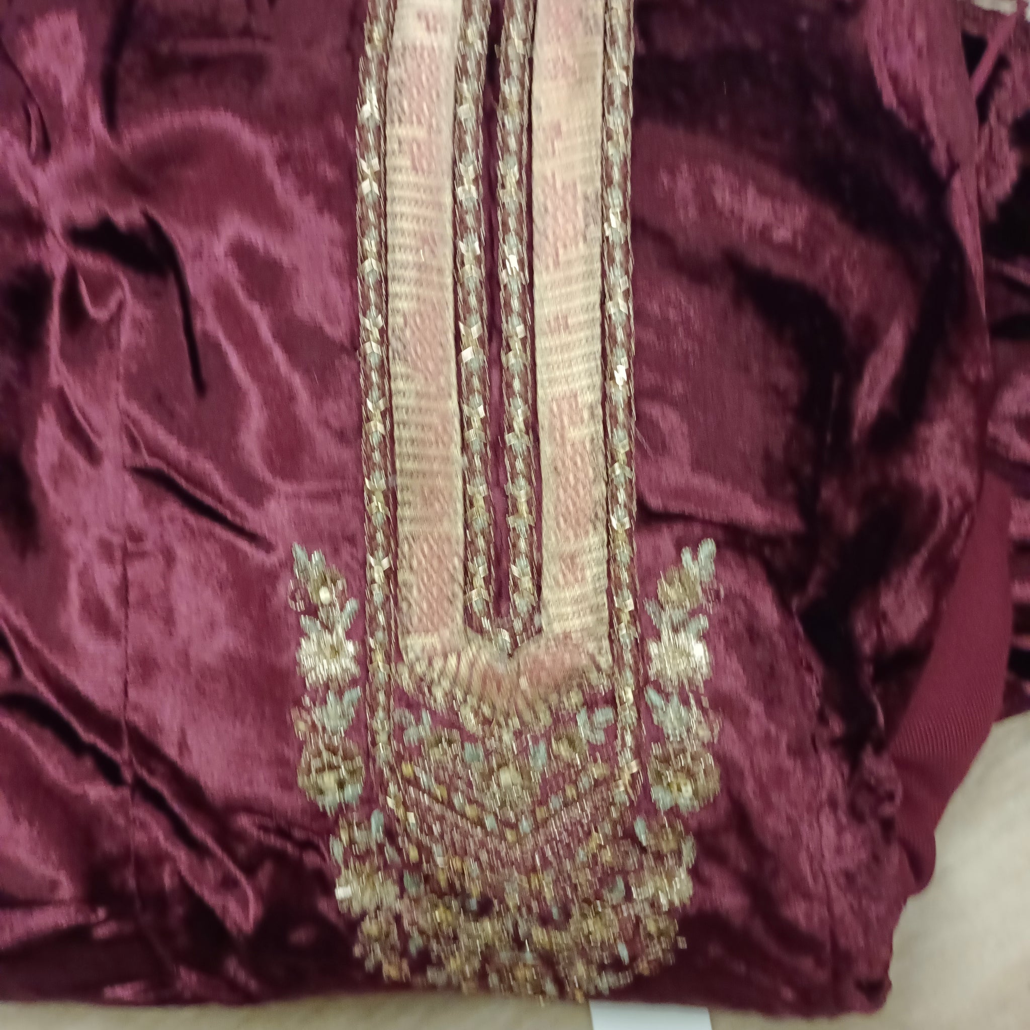 Velvet suit with Patchwork dupatta