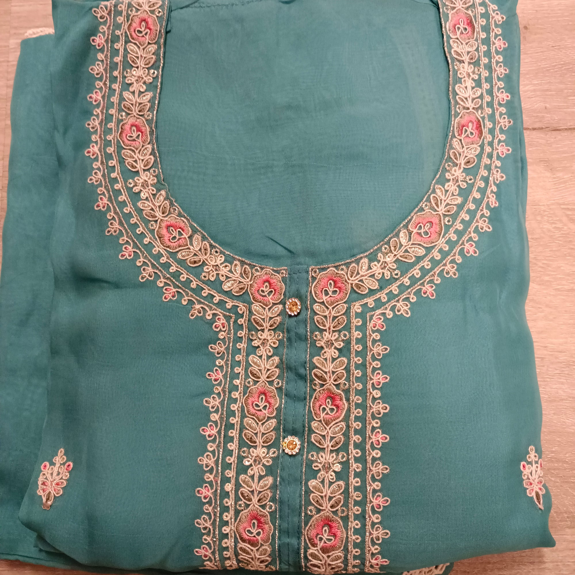 Unstitched embroidered suit