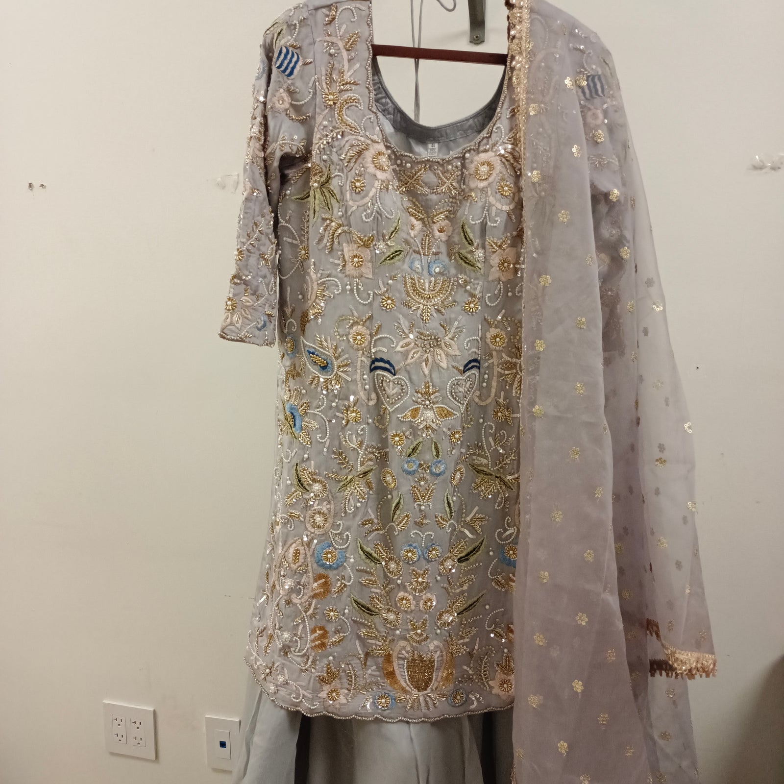 Embroidered sharara suit