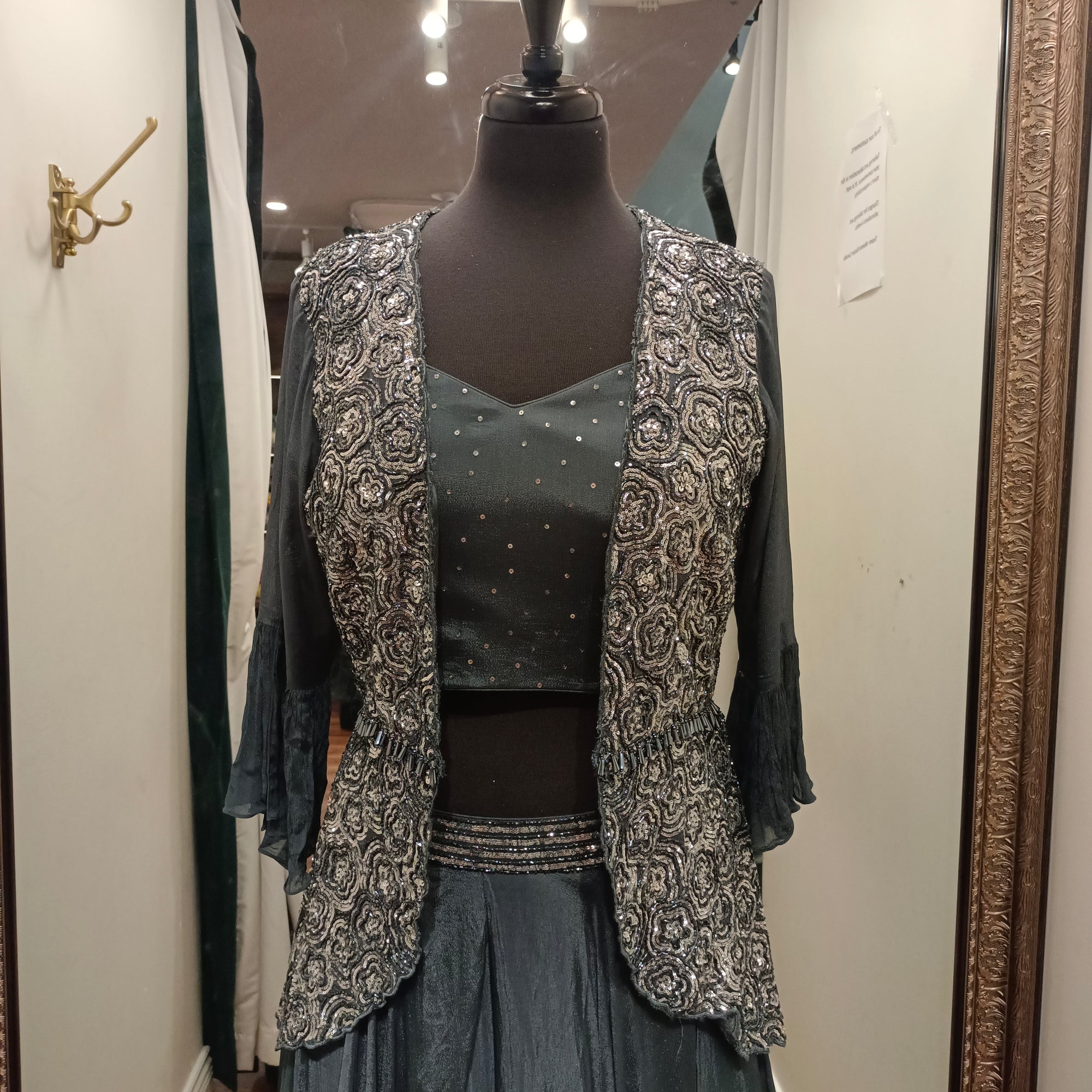 Stylish lehenga with sequins jacket