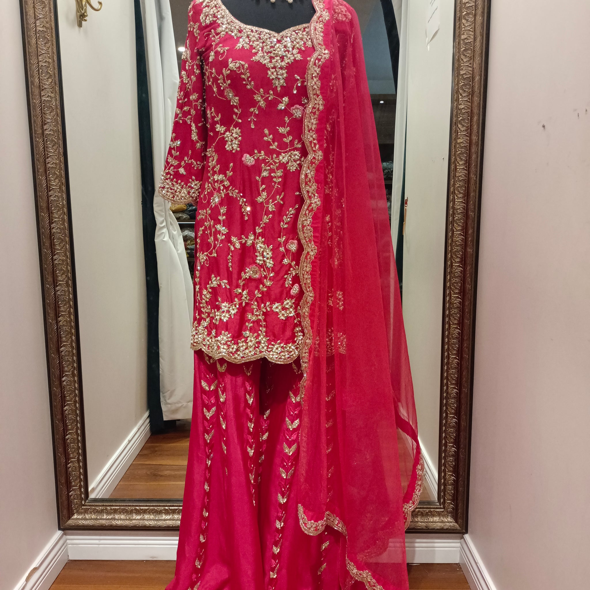 Embroidered sharara suit