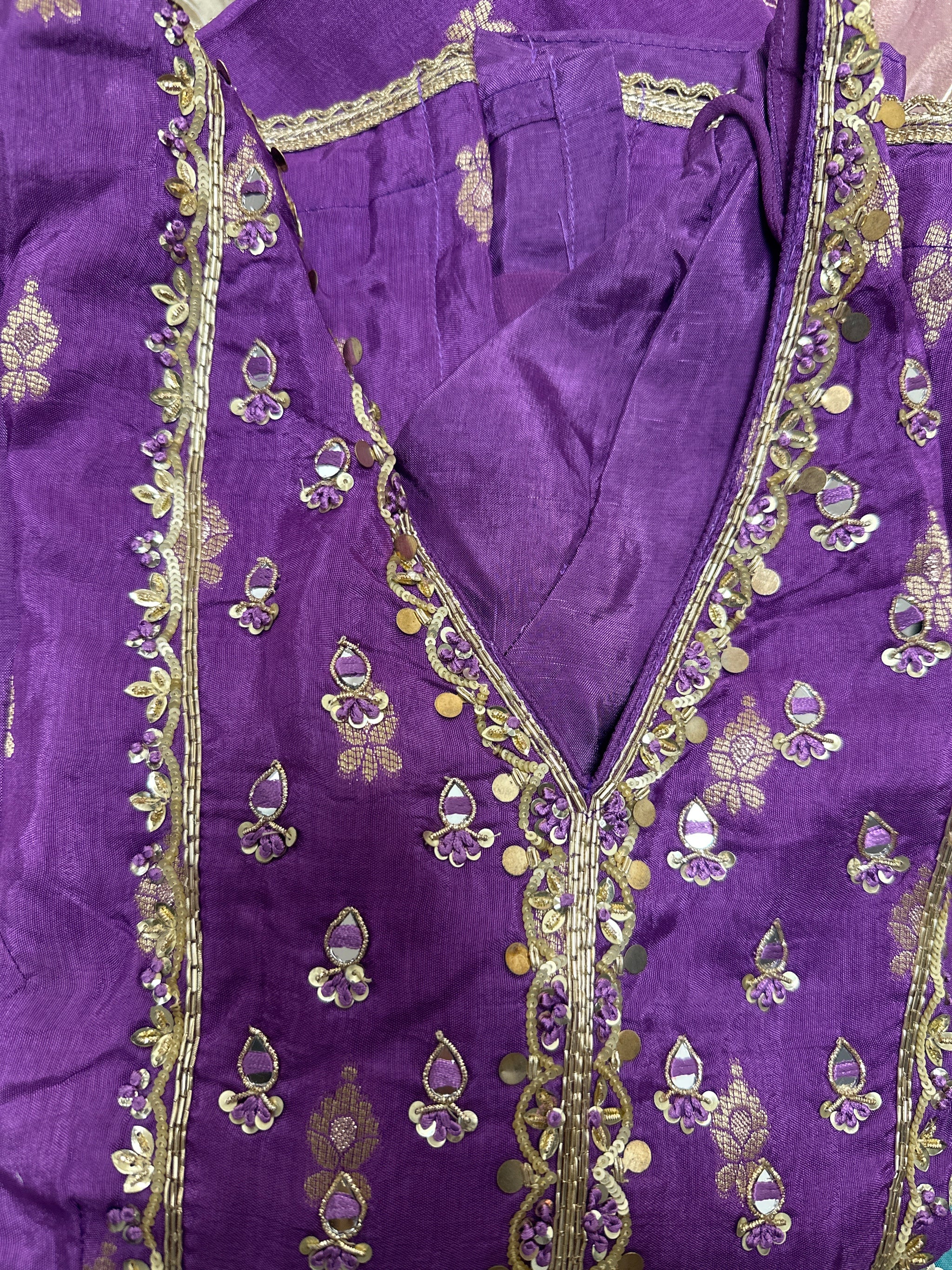 Beautiful Embroidered Shirt with Banarasi Sharara