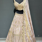 Sequin Handwork Lehenga with Cut Blouse & Pocket