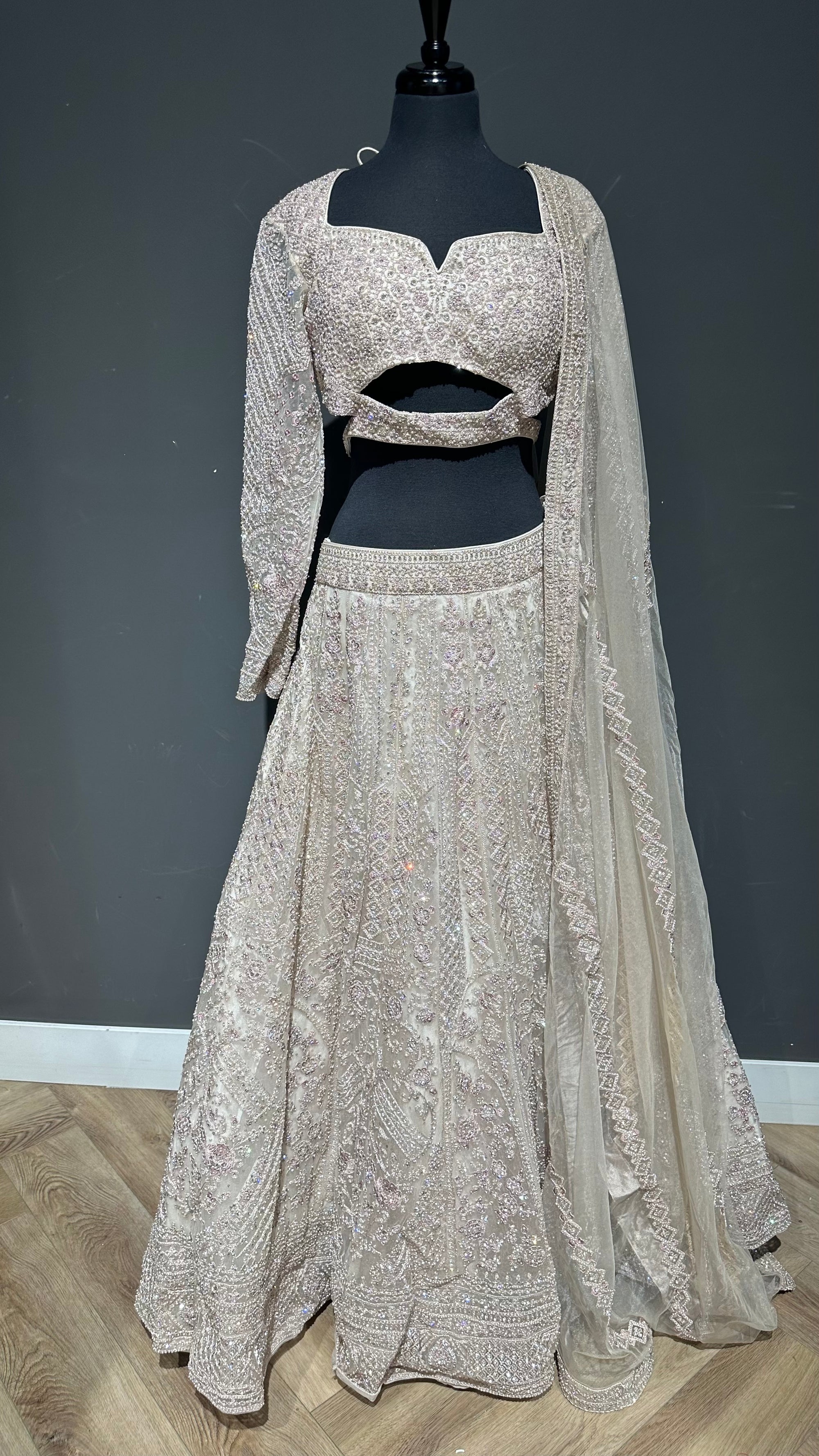 Champagne Lehenga Set