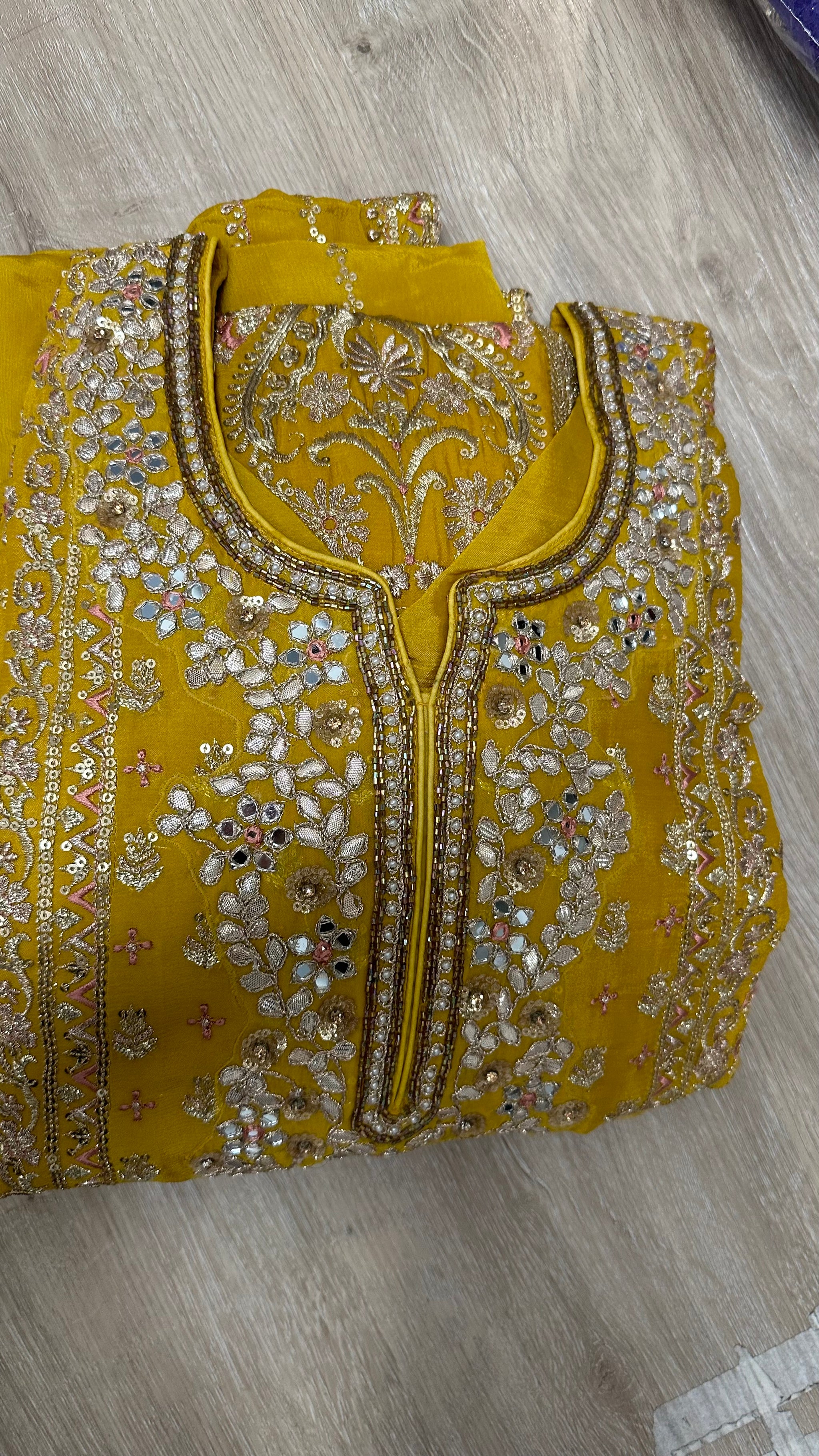 Heavy Emb Shirt with Beautiful Gharara Suit