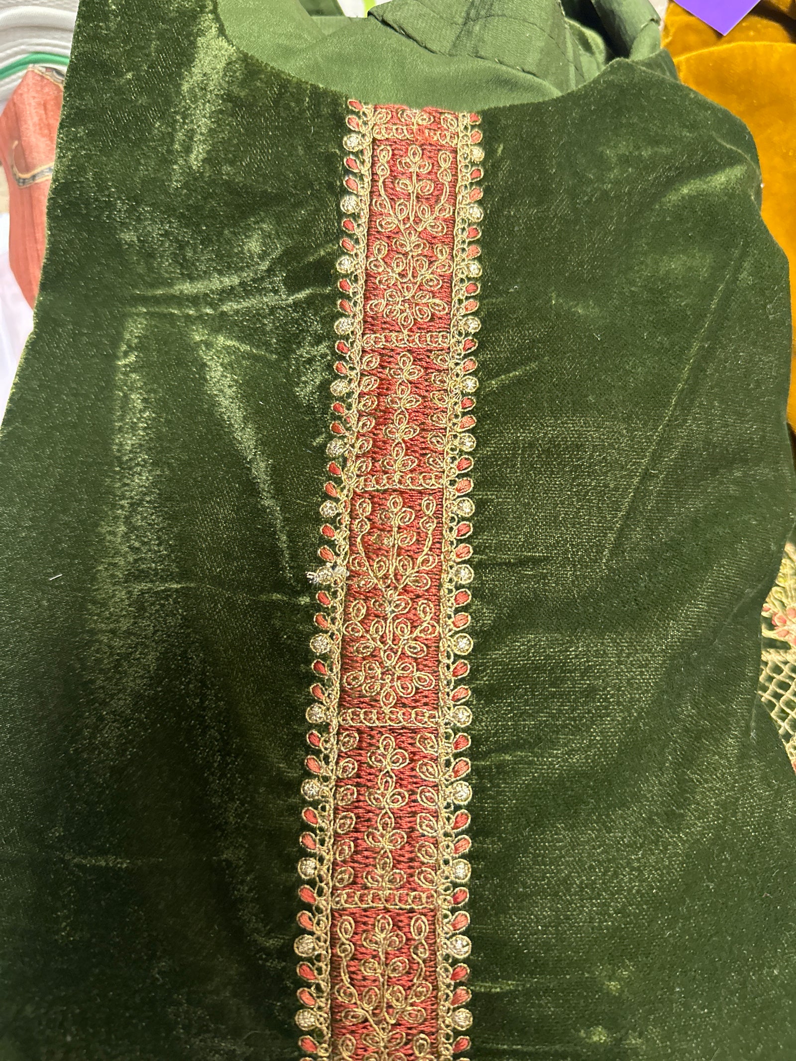 Beautiful Velvet Suit with Printed Dupatta