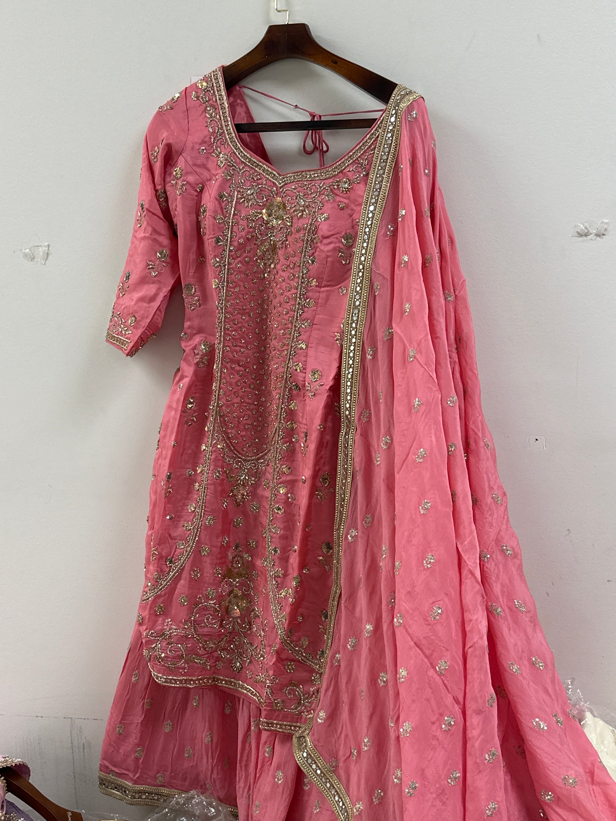 Dabka Embroidery Gharara Suit