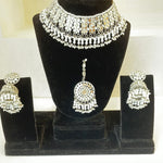 Mirror Work Jhumki Choker Set