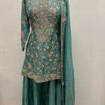 Floral Hand Embroidery Sharara Suit